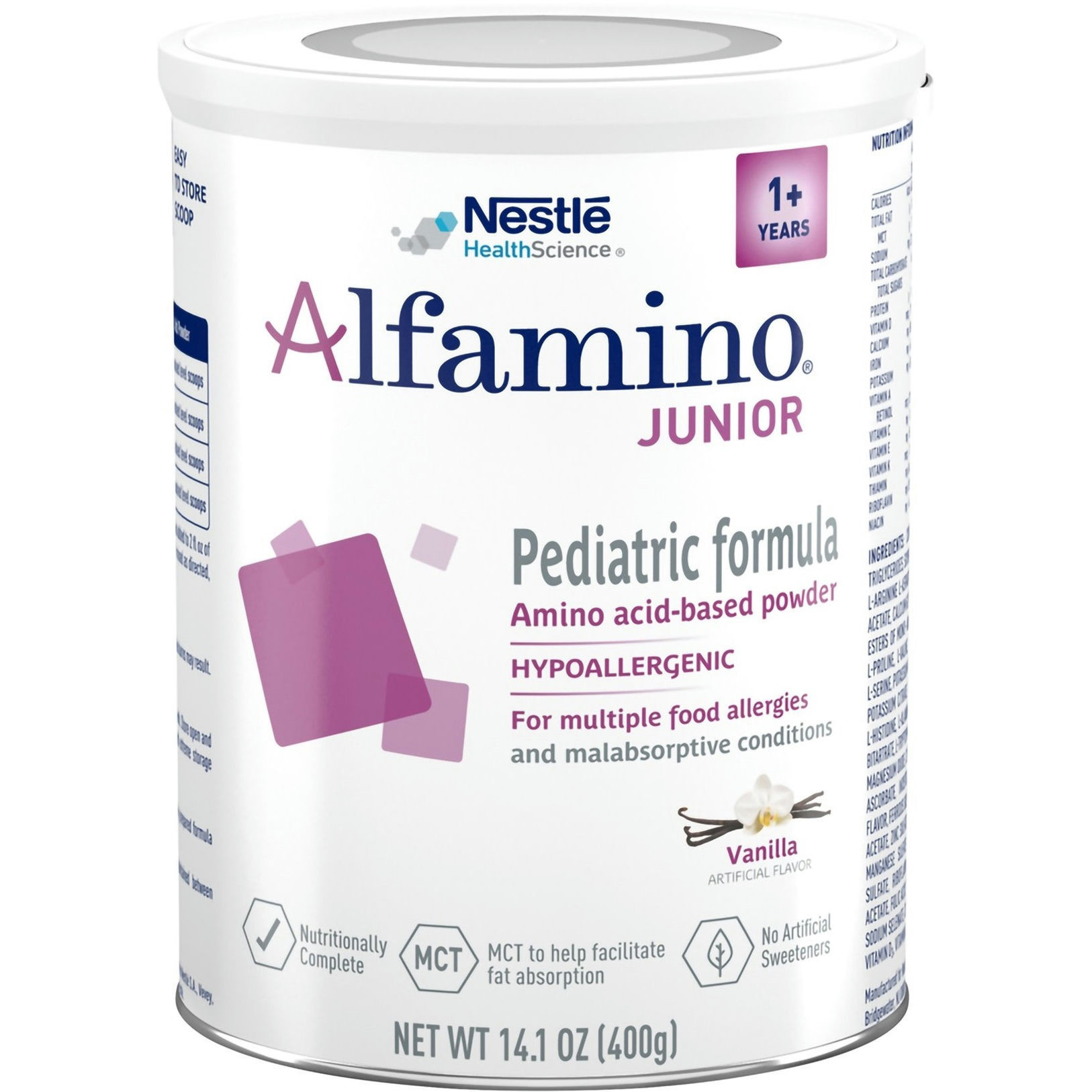 Alfamino Junior Amino-Acid Based Pediatric Formula, Vanilla, 14.1 oz.