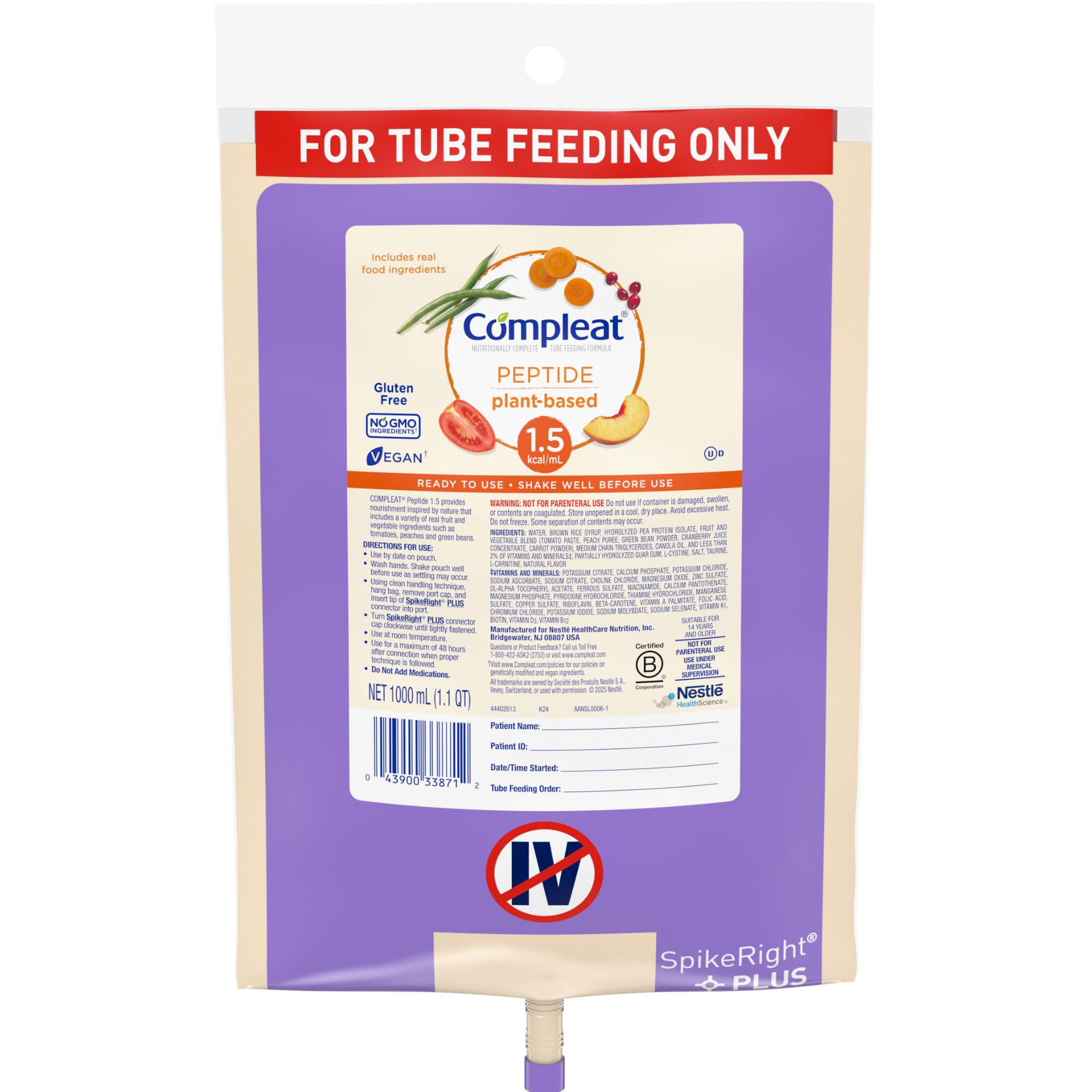 Compleat Peptide 1.5 Nutritionally Complete Tube Feeding Formula