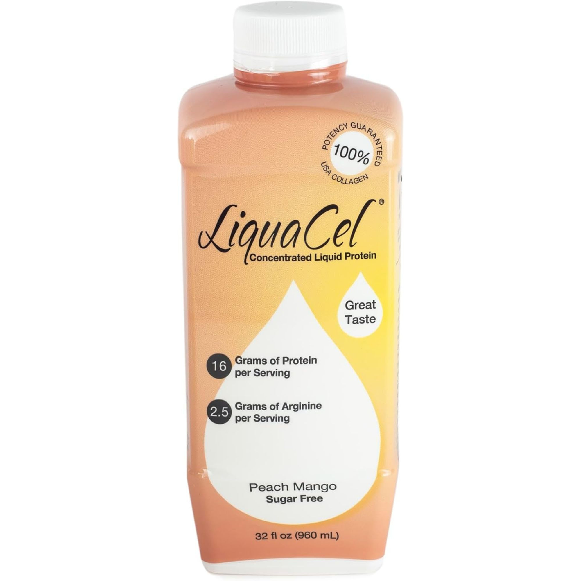 LiquaCel Ready-to-Use Liquid Protein, Peach Mango, 32 oz.