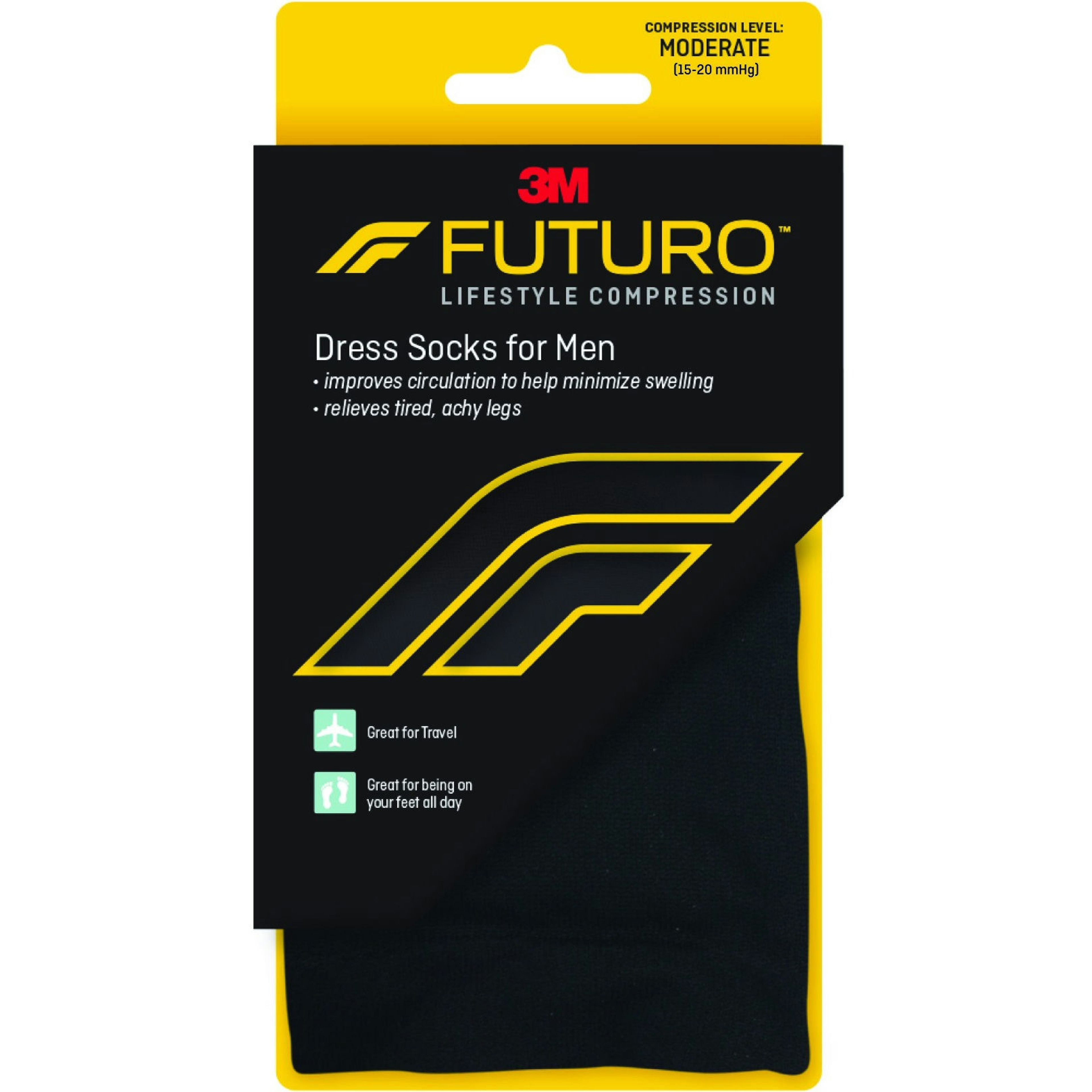 3M FUTURO Lifestyle Compression Dress Socks for Men, Moderate