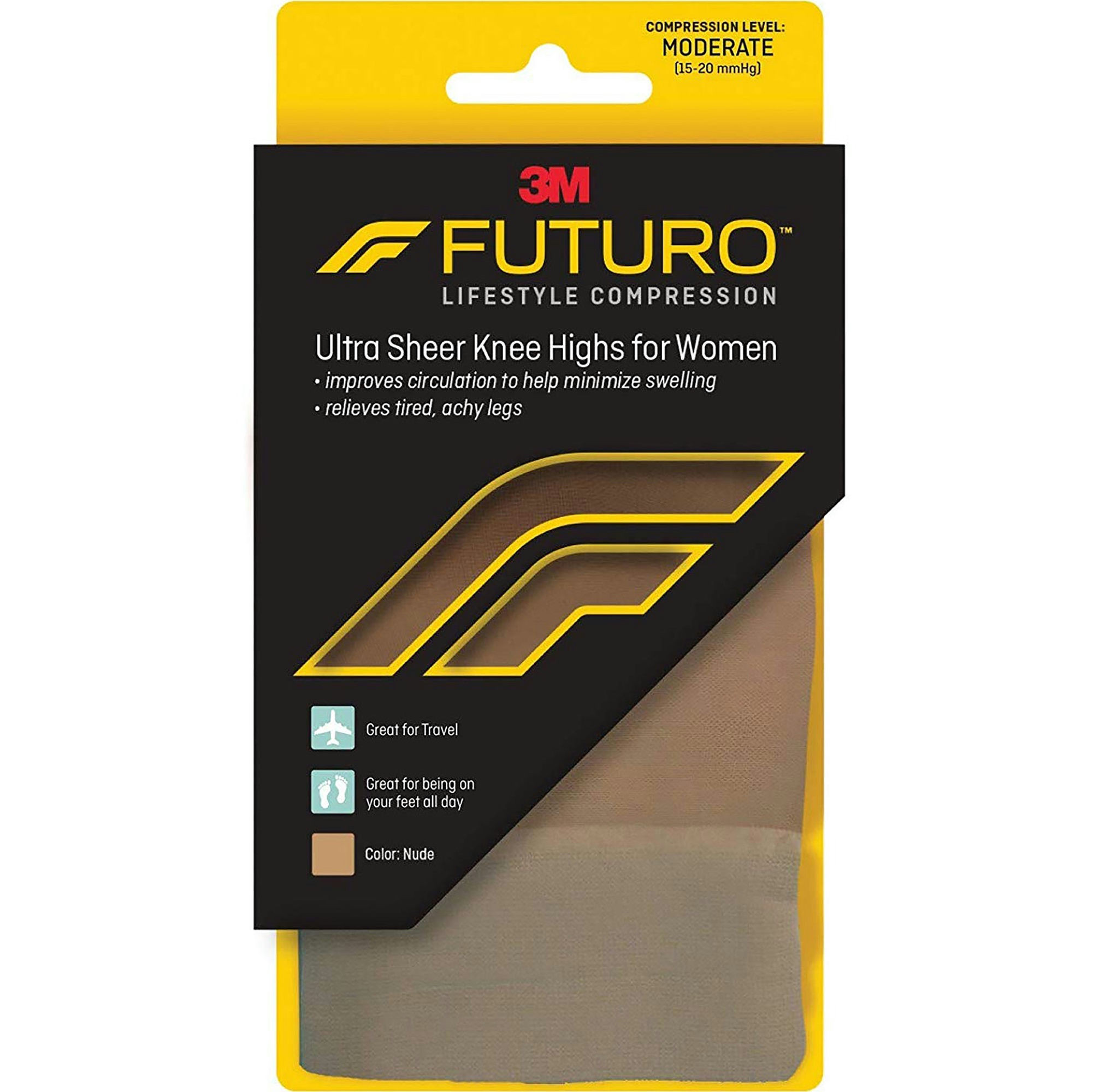 3M FUTURO Lifestyle Ultra Sheer Knee Highs for Women, Moderate