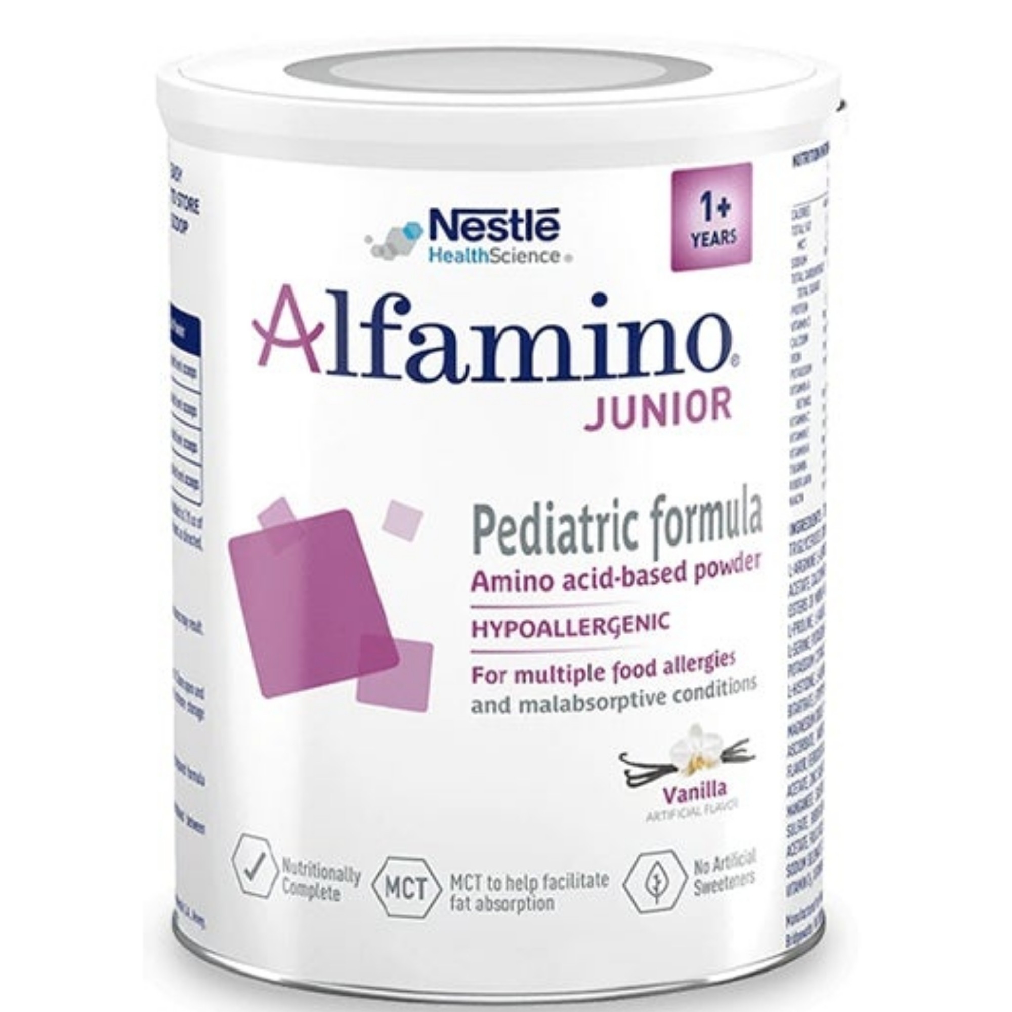 Alfamino Junior Amino-Acid Based Pediatric Formula, Vanilla, 14.1 oz.