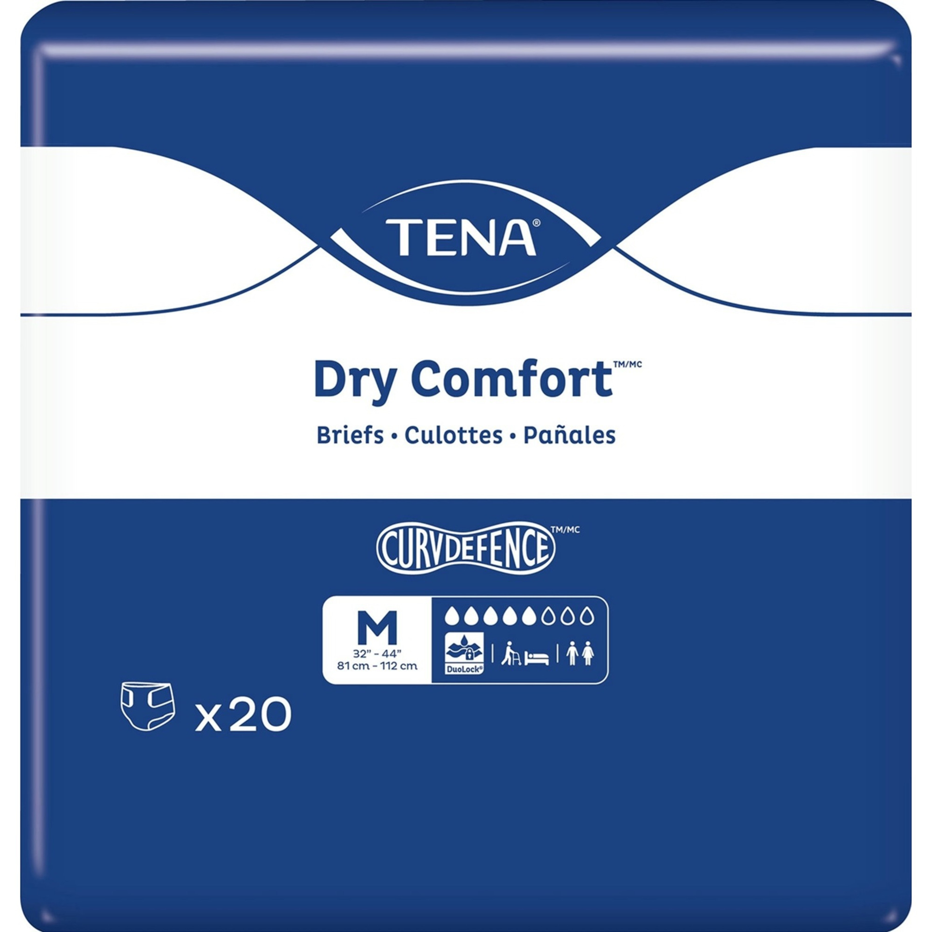 TENA Dry Comfort Incontinence Adult Briefs with Tabs, Moderate Absorbency