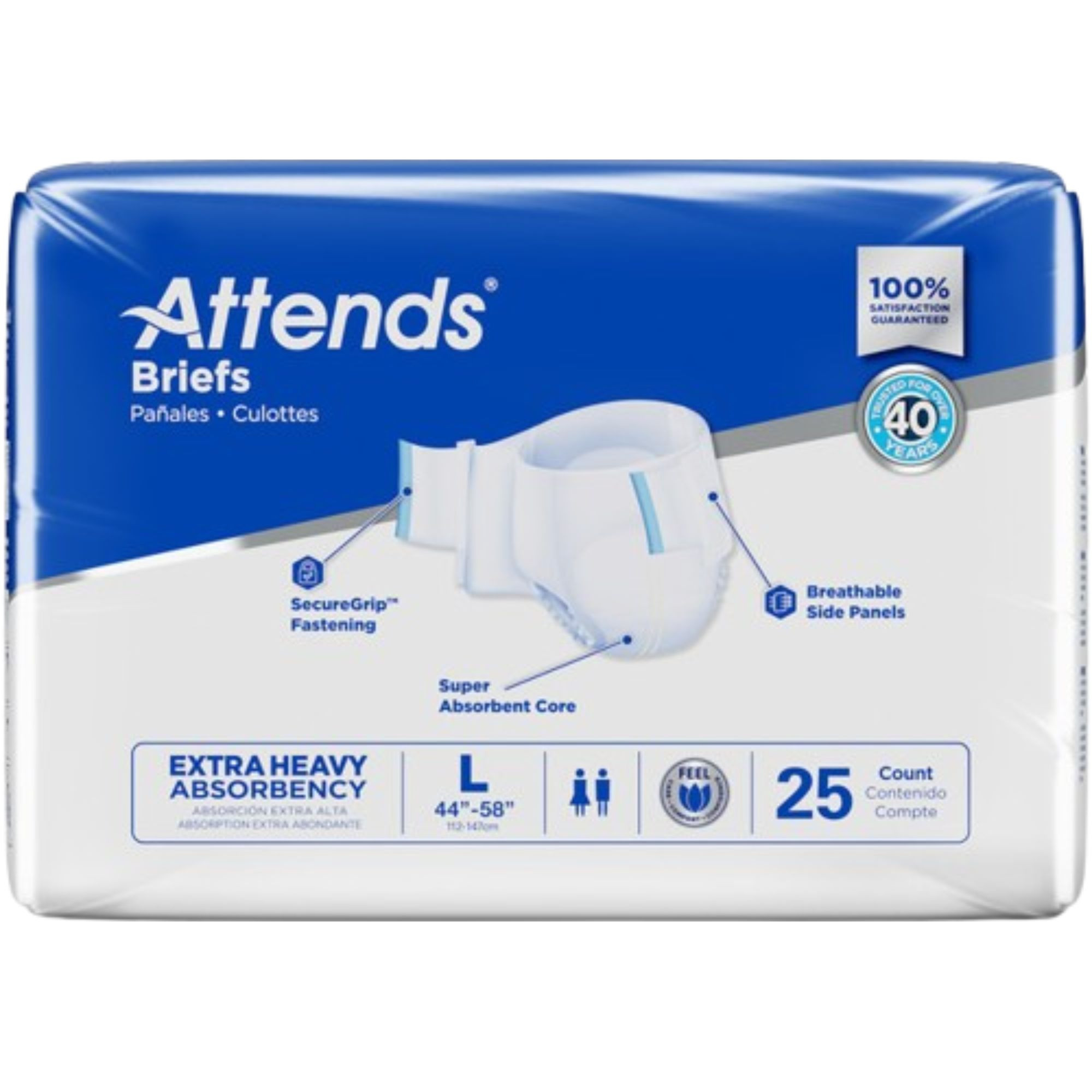 Attends Adult Incontinence Briefs, Extra Heavy Absorbency
