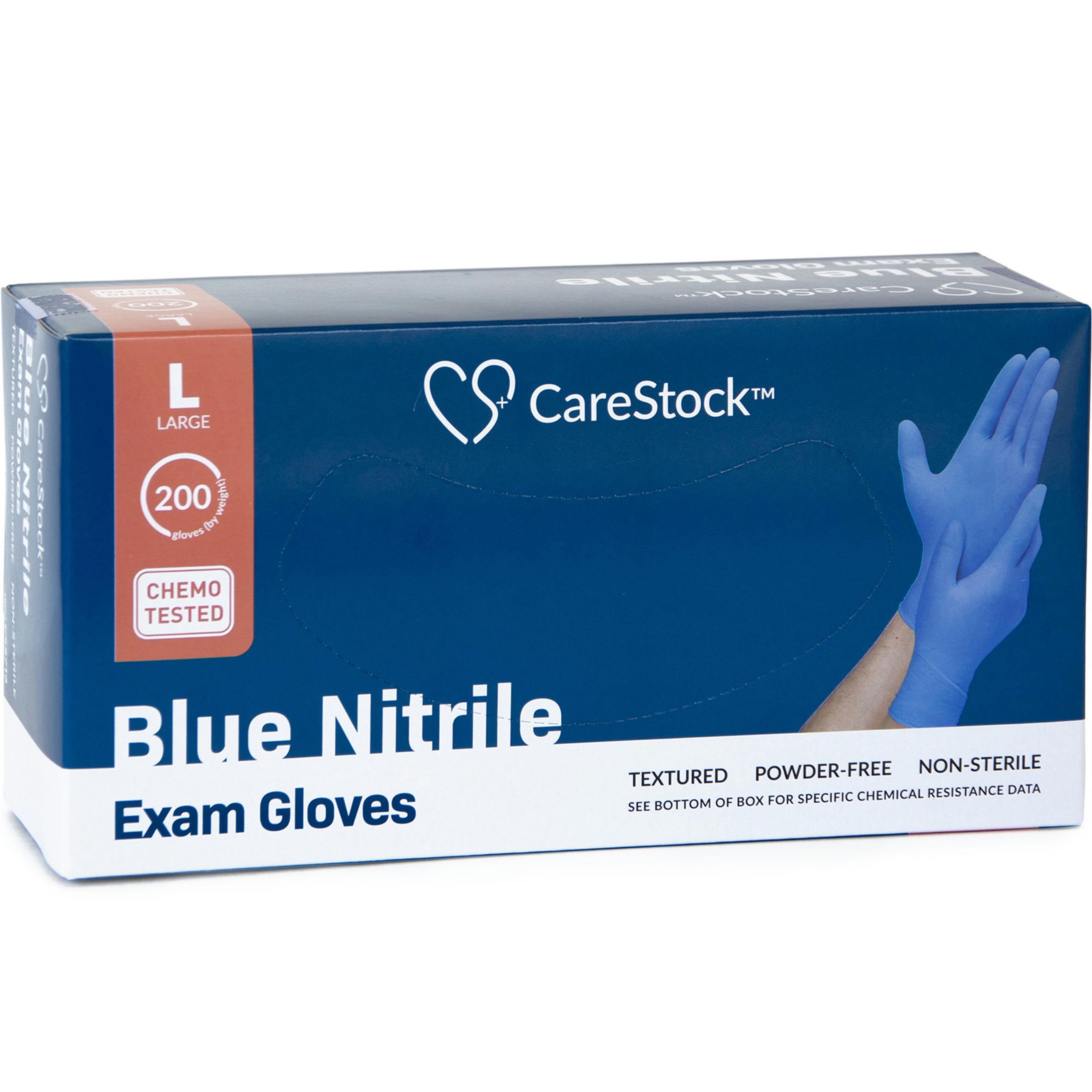 CareStock Blue Nitrile Exam Gloves