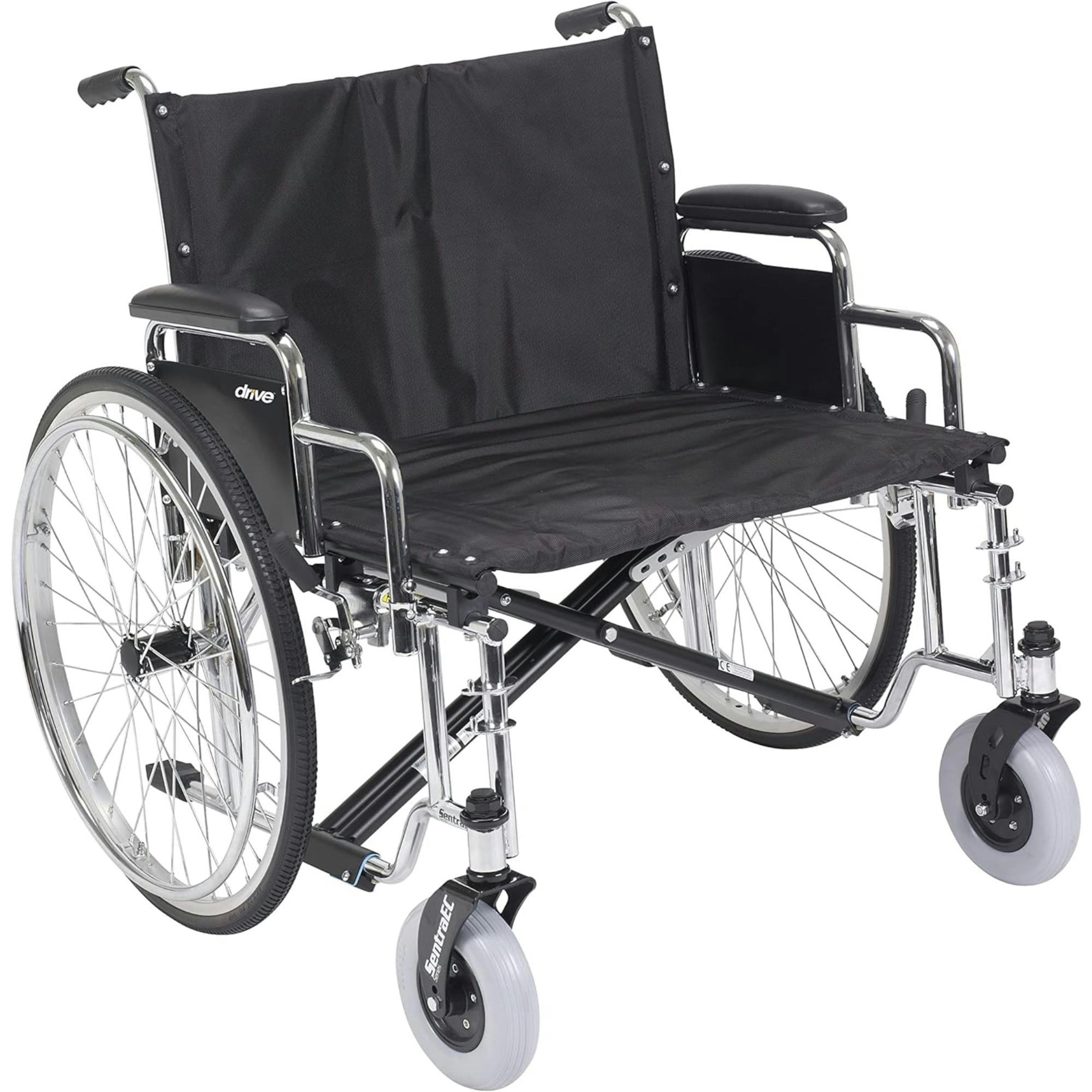 Drive Bariatric Sentra EC Heavy-Duty Wheelchair, Detachable Desk Arm, Without Footrest