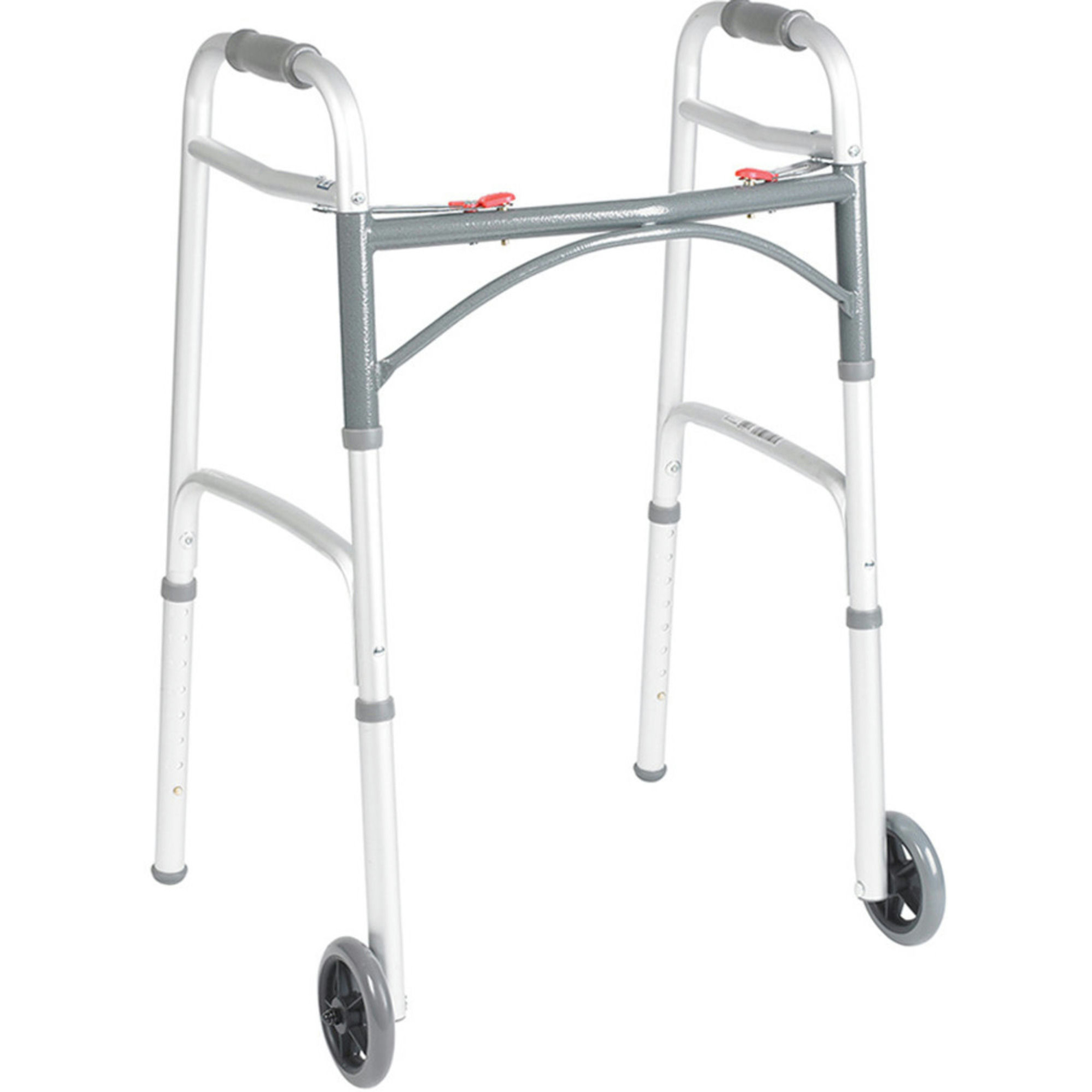 Drive Deluxe Two Button Folding Walker with 5 inch Wheels