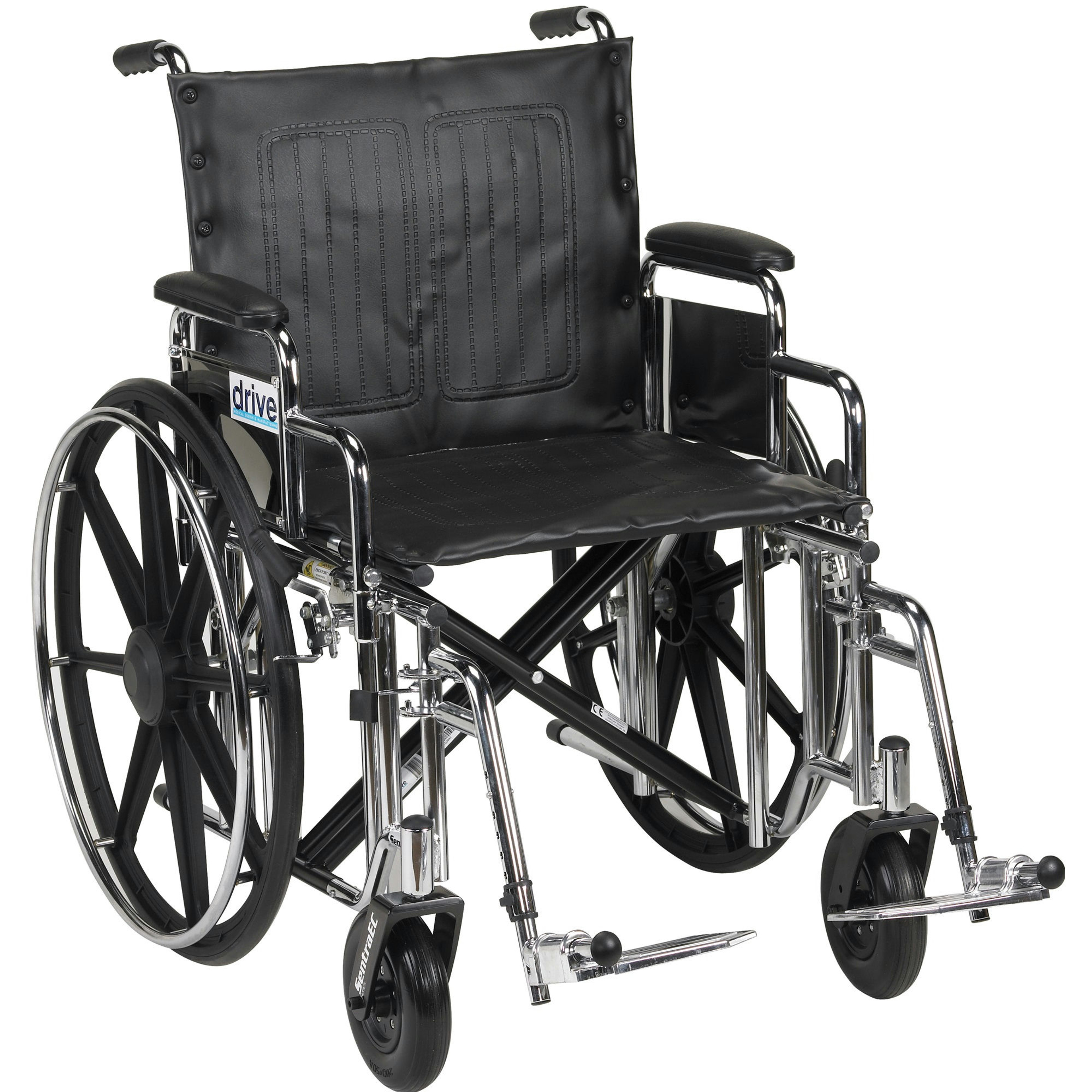 Drive Bariatric Sentra EC Heavy-Duty Wheelchair, Detachable Desk Arm, Swing Away Footrest