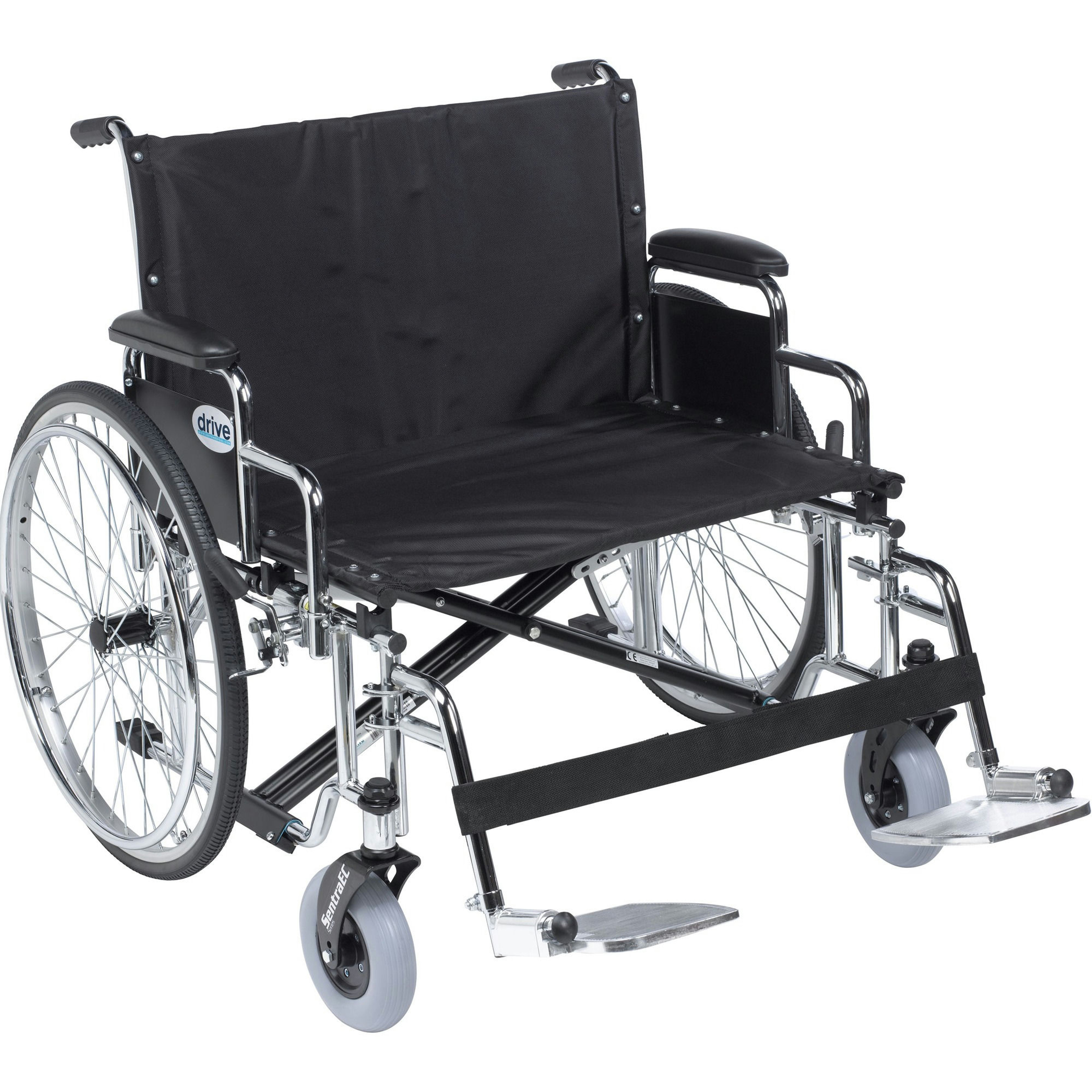 Drive Bariatric Sentra EC Heavy-Duty Wheelchair, Detachable Desk Arm, Swing Away Footrest