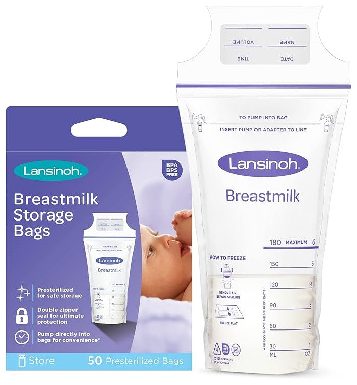 Lansinoh Breast Milk Clear Storage Bag, 6 oz.