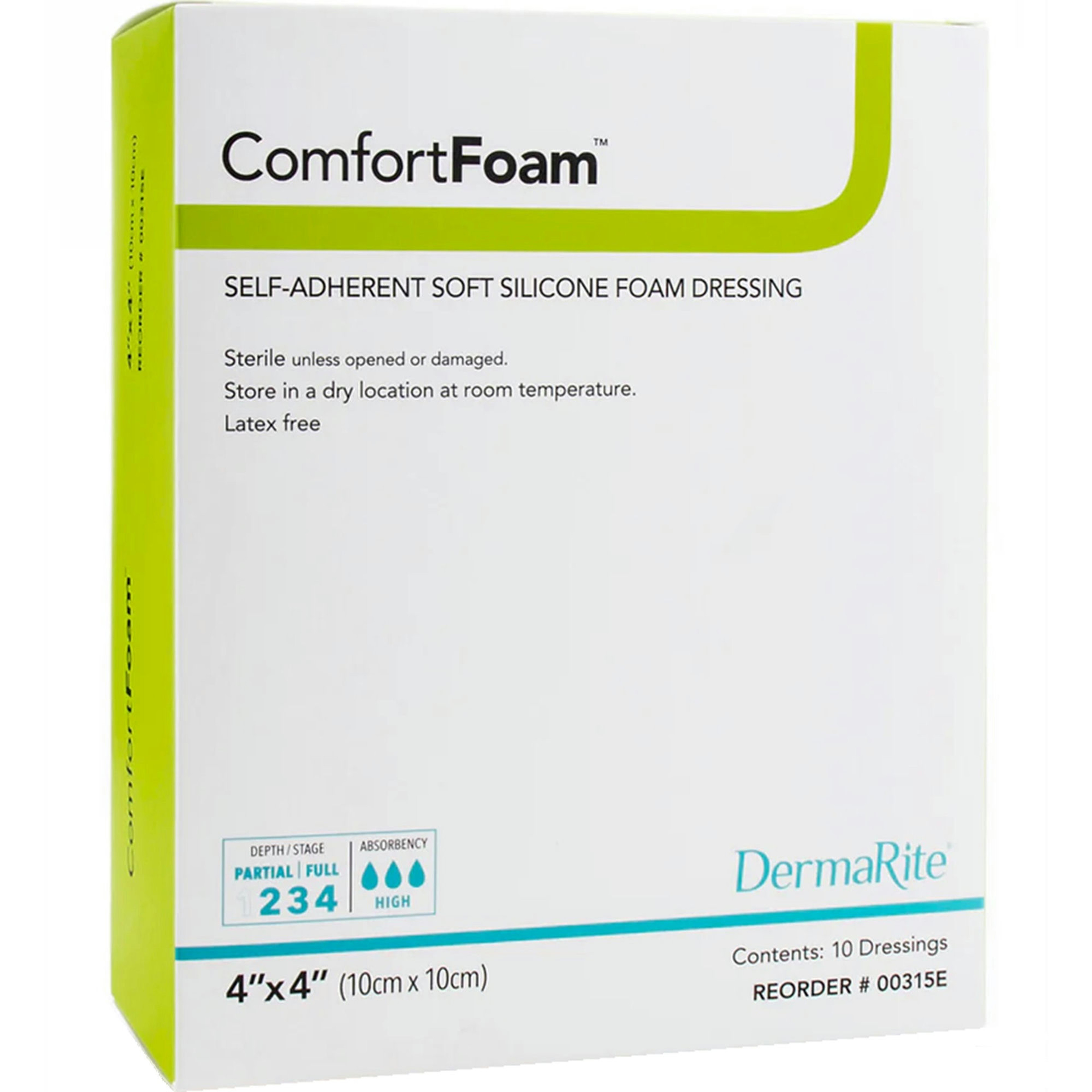 DermaRite ComfortFoam Self-Adherent Soft Silicone Foam Dressing