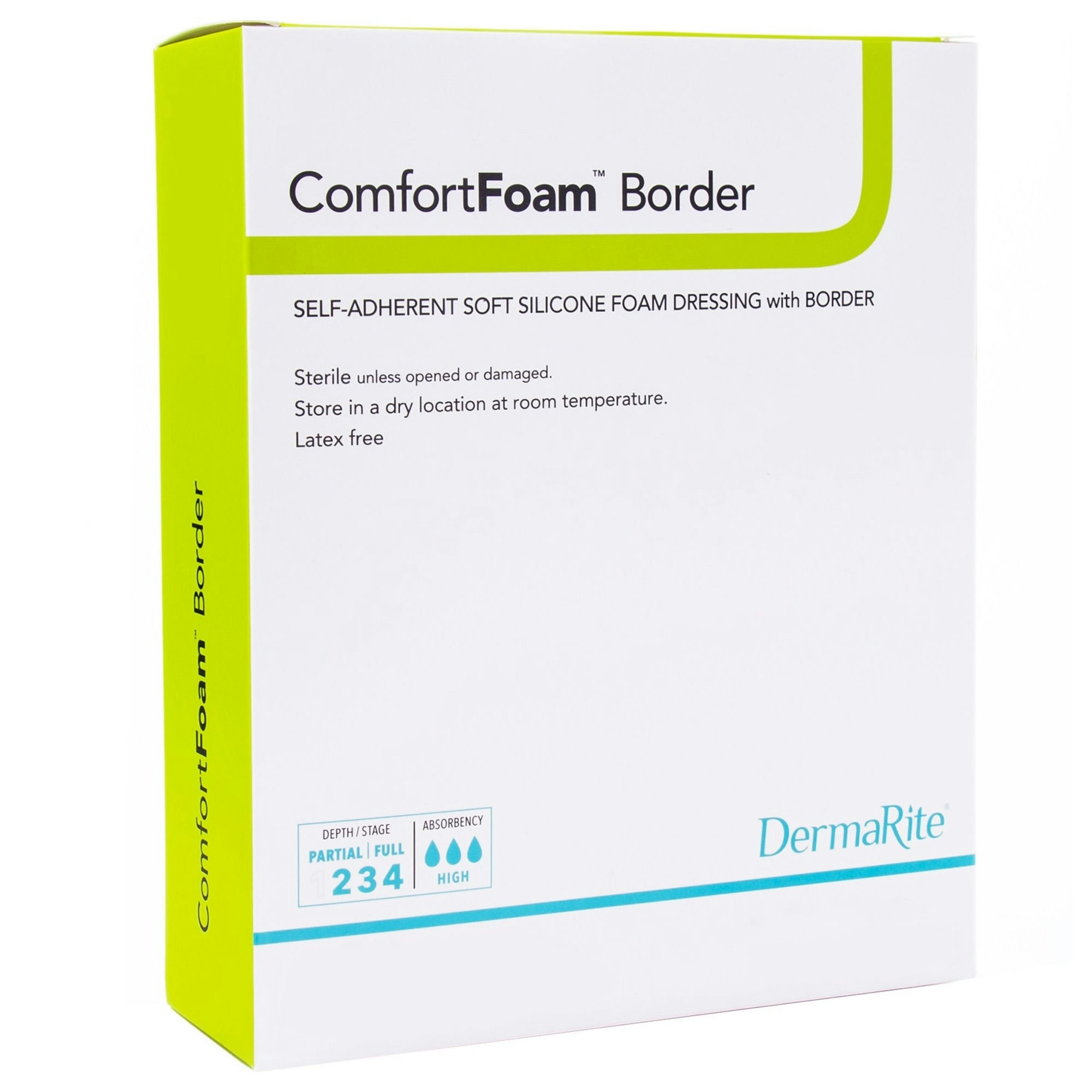 DermaRite ComfortFoam Border Self-Adherent Soft Silicone Foam Dressing