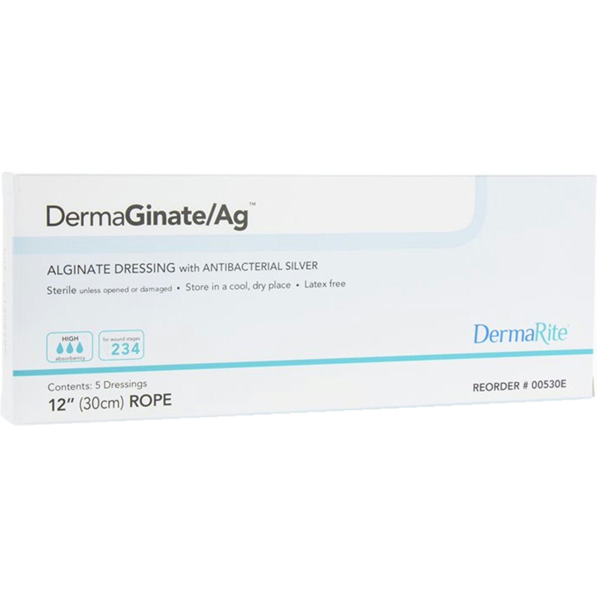 DermaRite DermaGinate/Ag Alginate Dressing with Antibacterial Silver