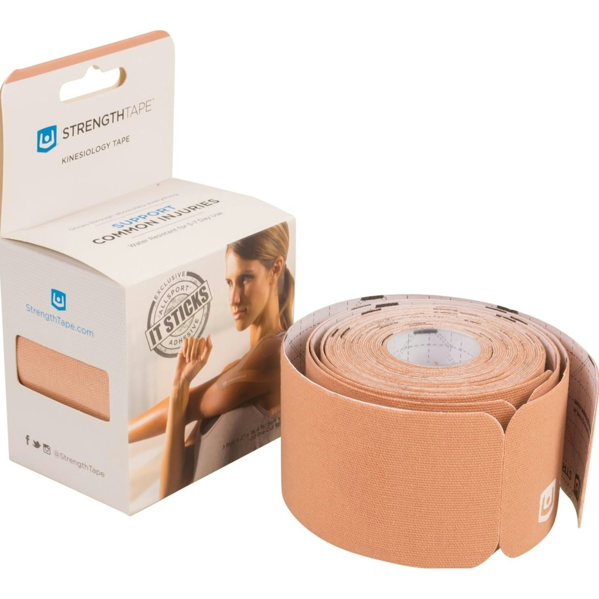 StrengthTape Kinesiology Tape 5M Precut Roll