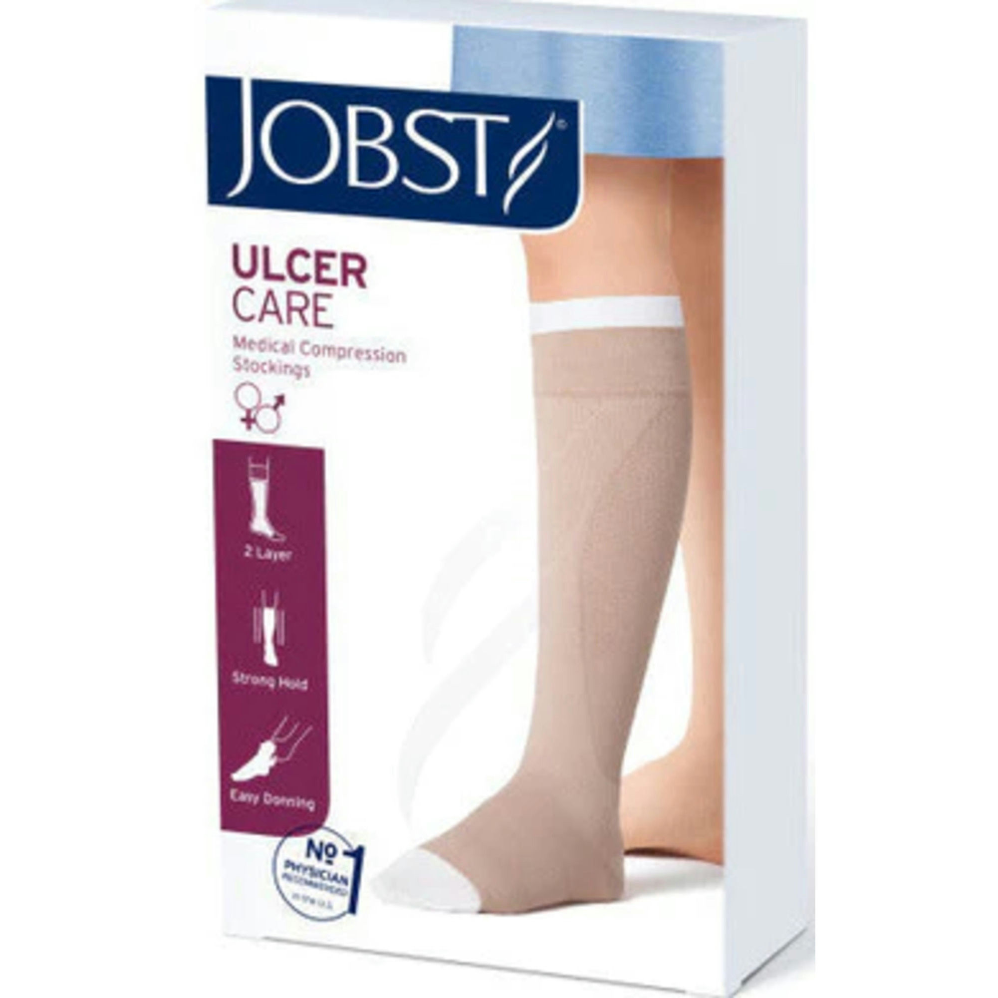JOBST UlcerCARE Knee High Compression Stocking with Liner, Closed Toe