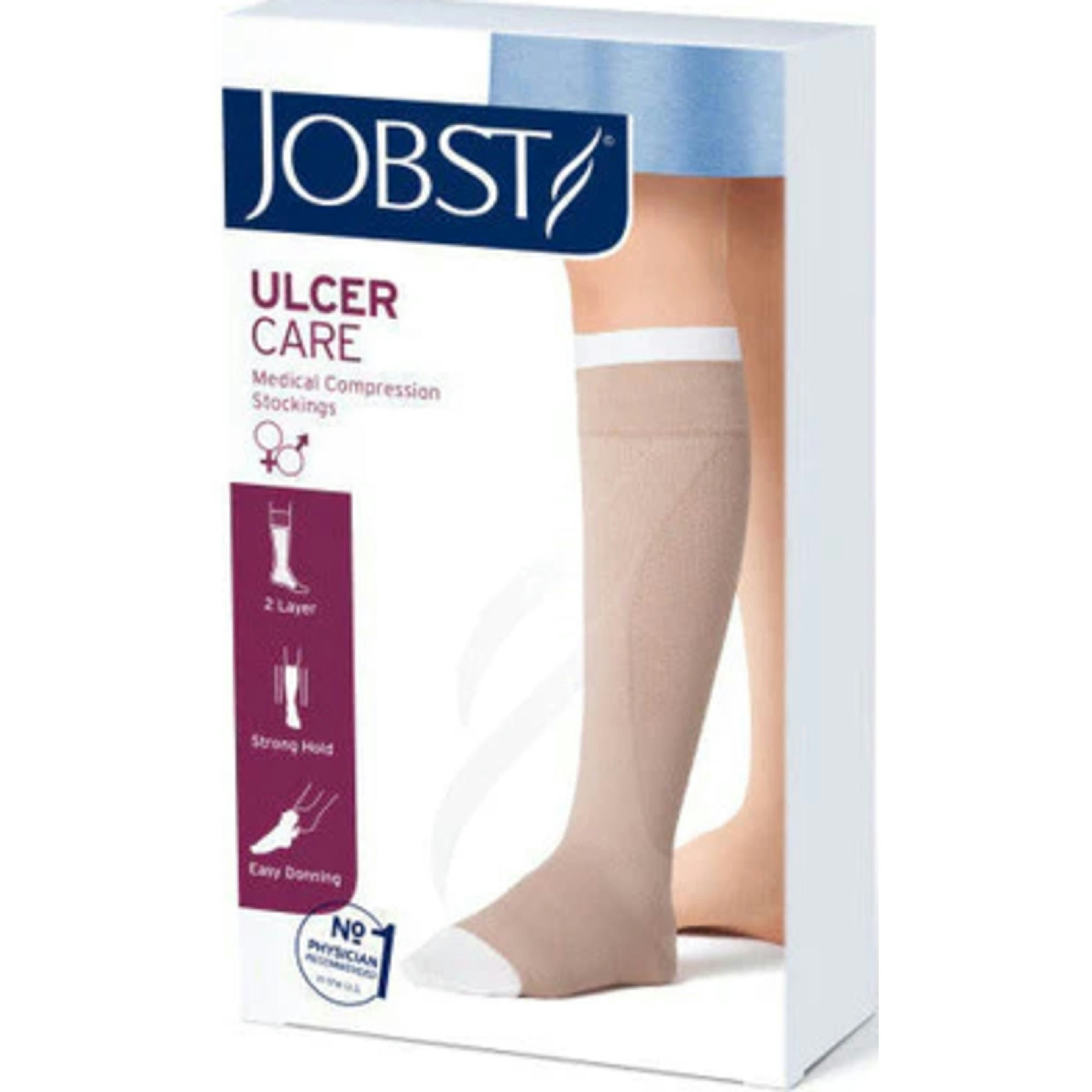 JOBST UlcerCARE Knee High Compression Stocking with Liner, Closed Toe