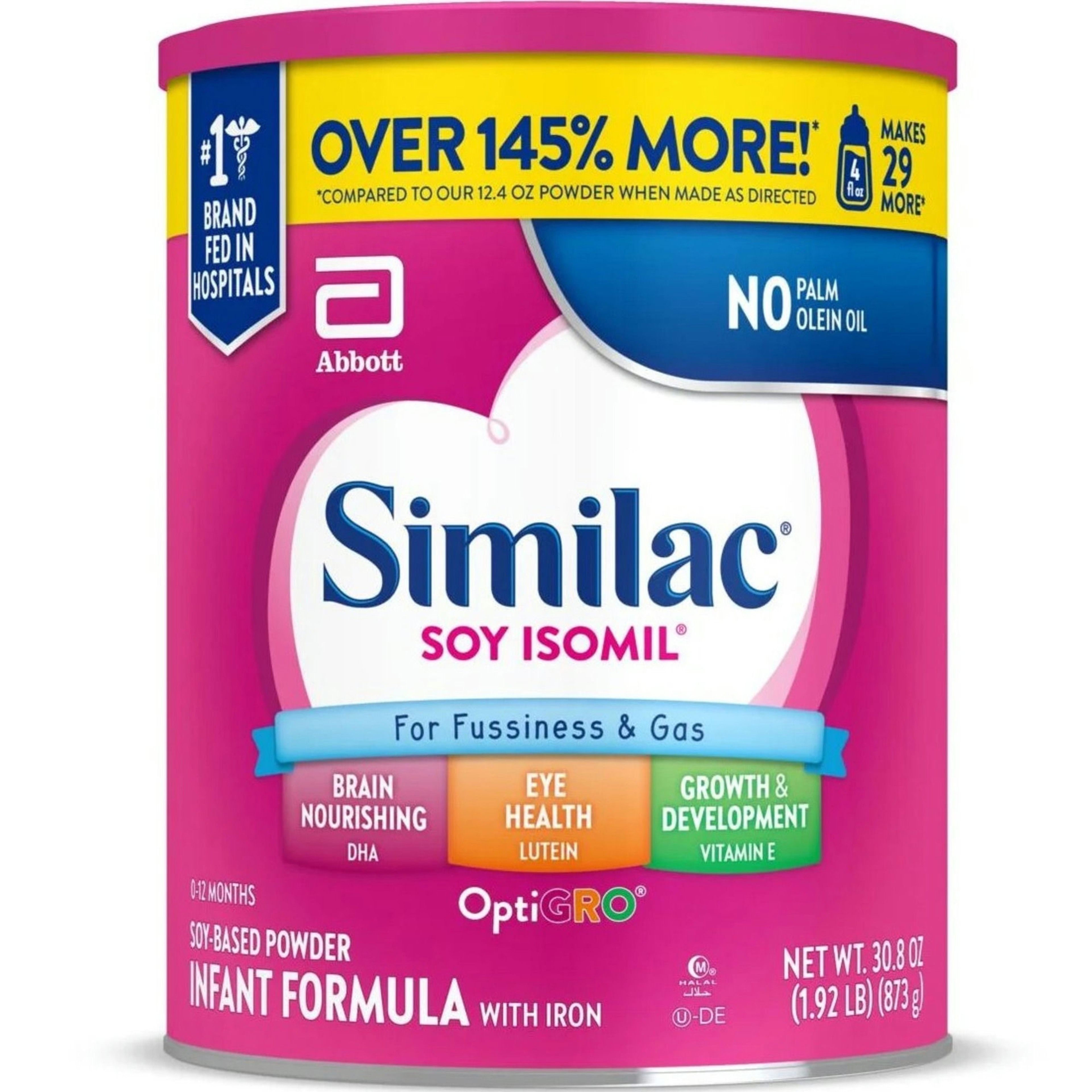 Similac Soy Isomil OptiGro Infant Formula for Fussiness & Gas