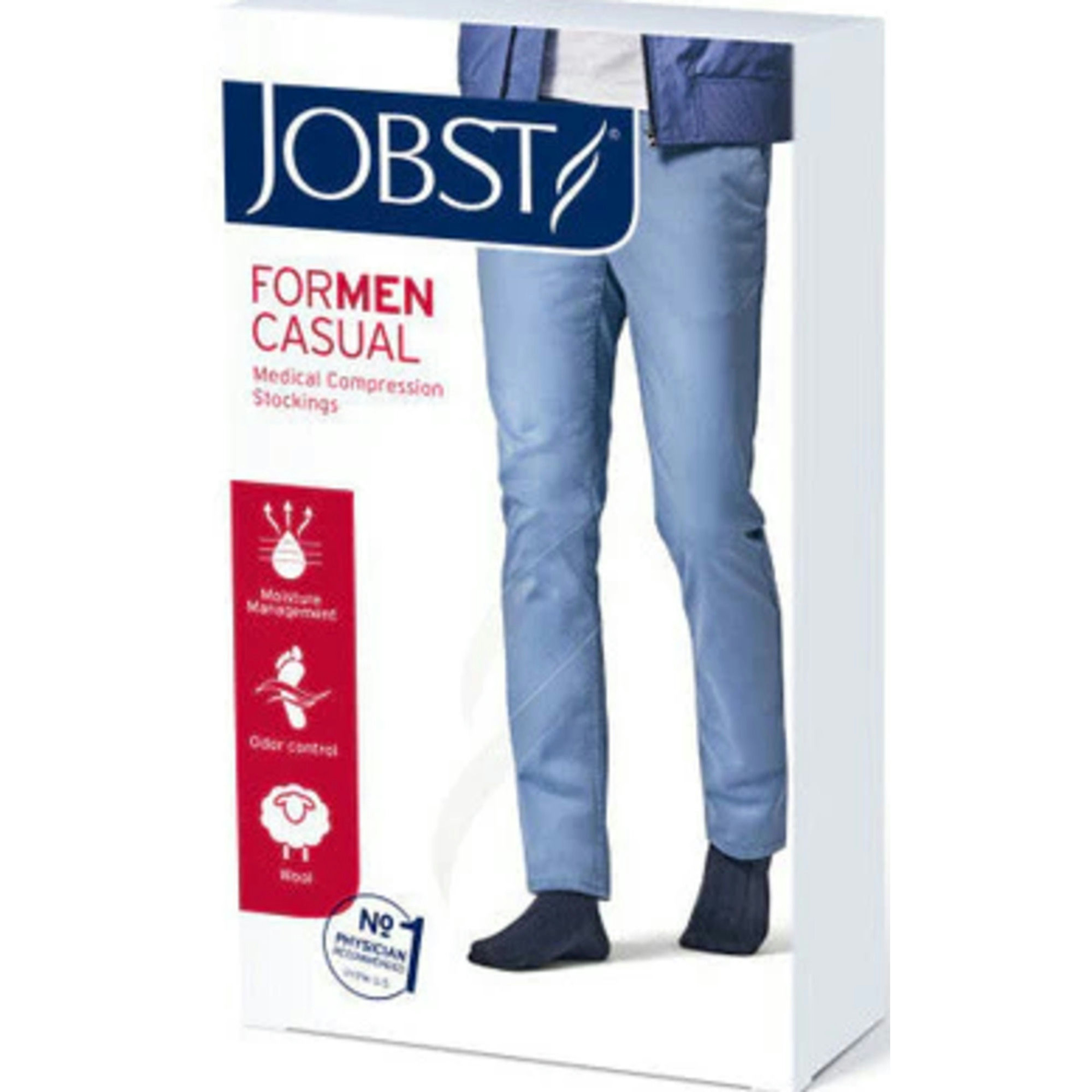 JOBST ForMen Casual Knee High Medical Compression Stocking, 15-20 mmHg