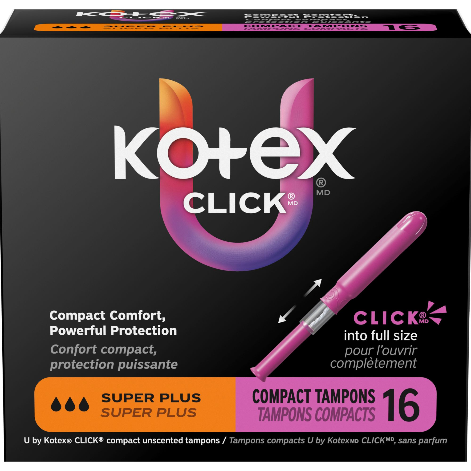 U by Kotex Click Compact Tampons, Super Plus Absorbency