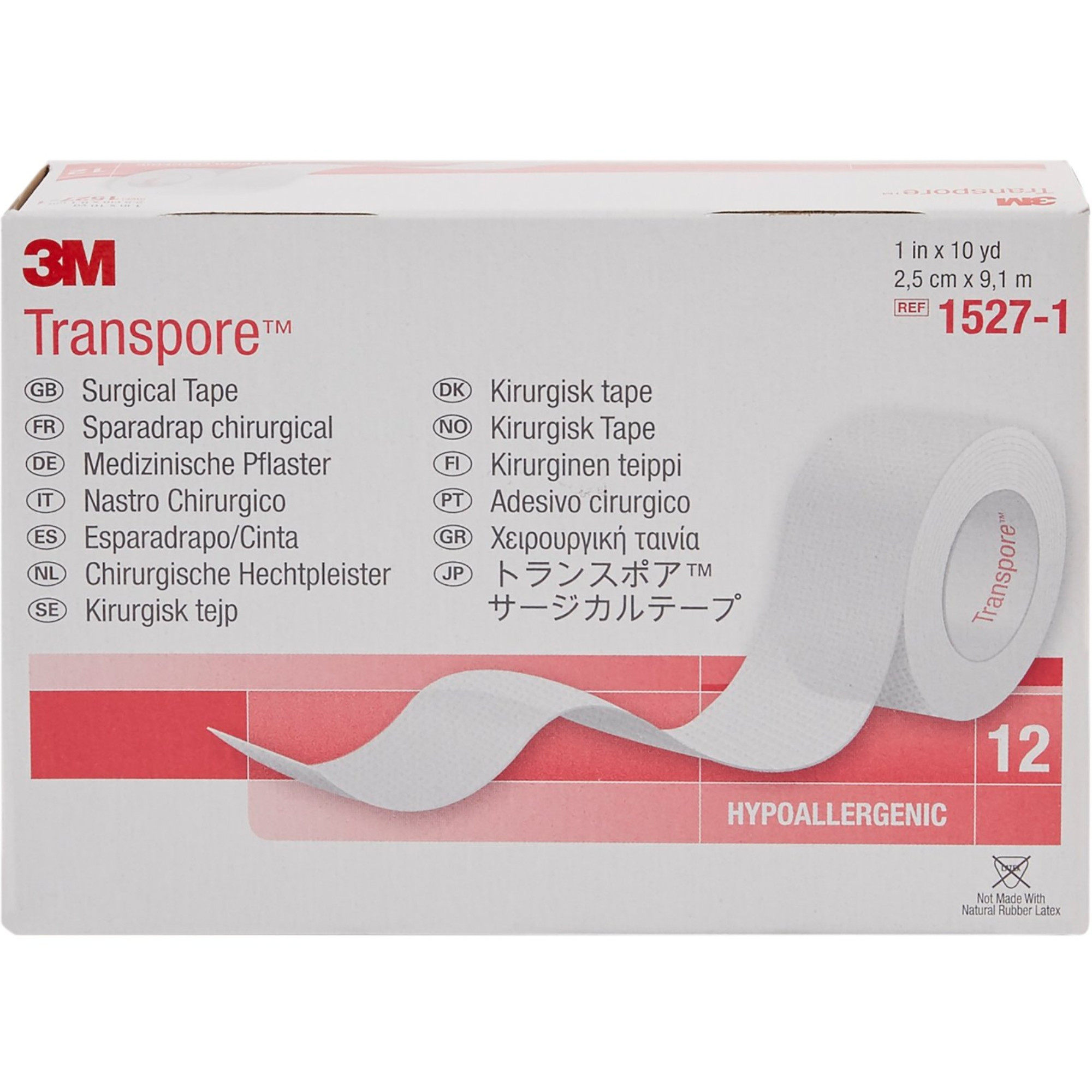 3M Transpore Water Resistant Plastic Medical Tape