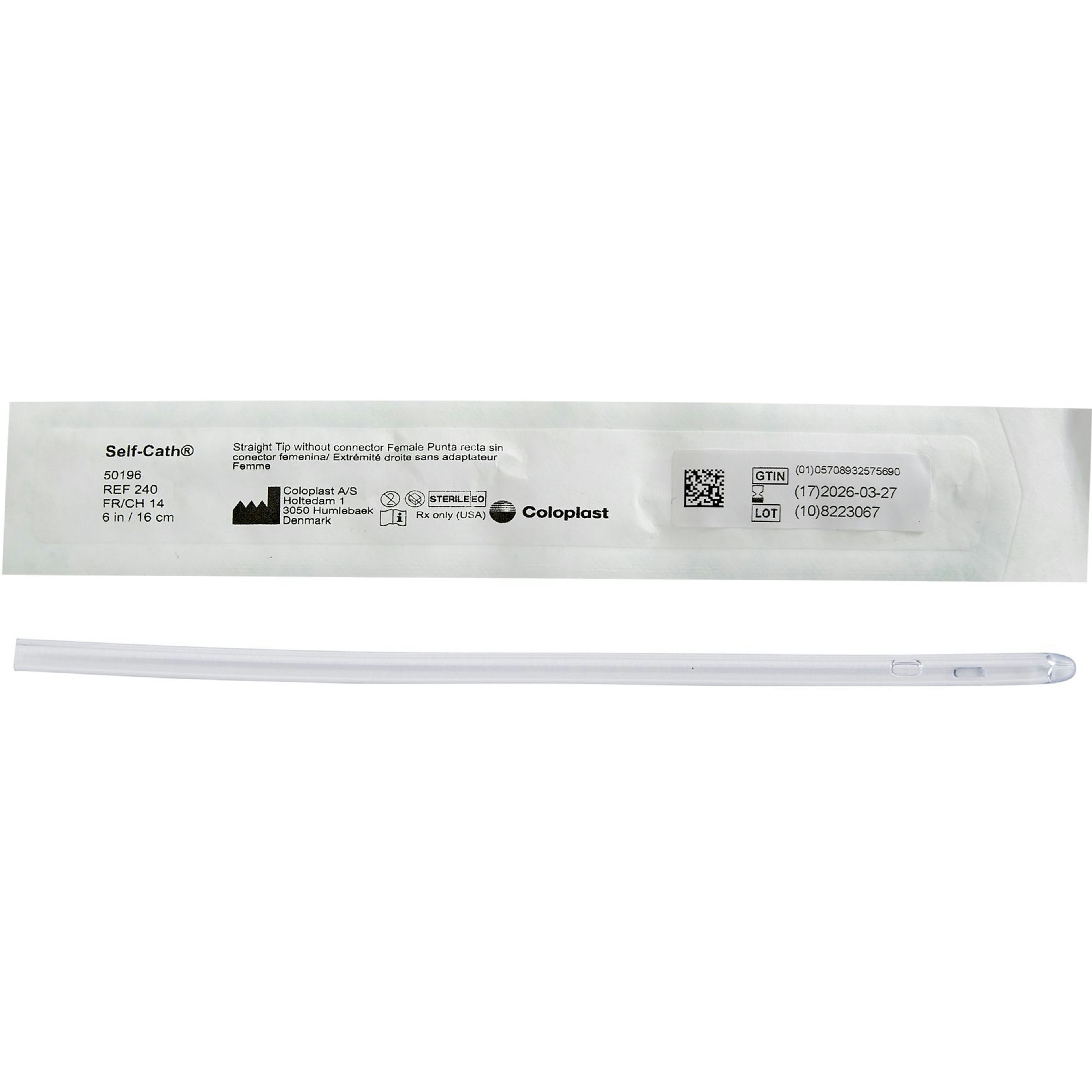 Coloplast Self-Cath Urethral Catheter, Female, Straight Tip