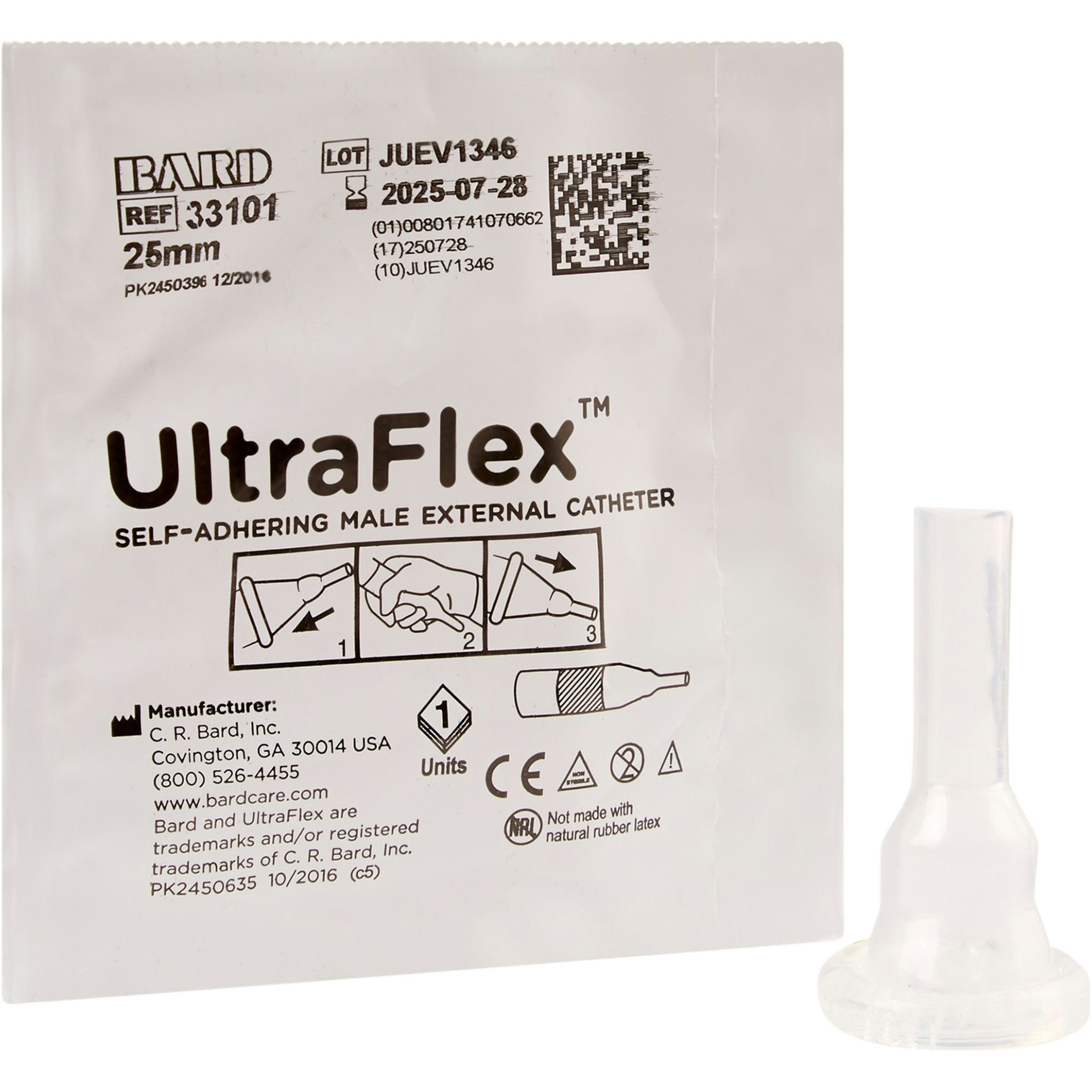 Bard UltraFlex Self-Adhering Seal Male External Catheter