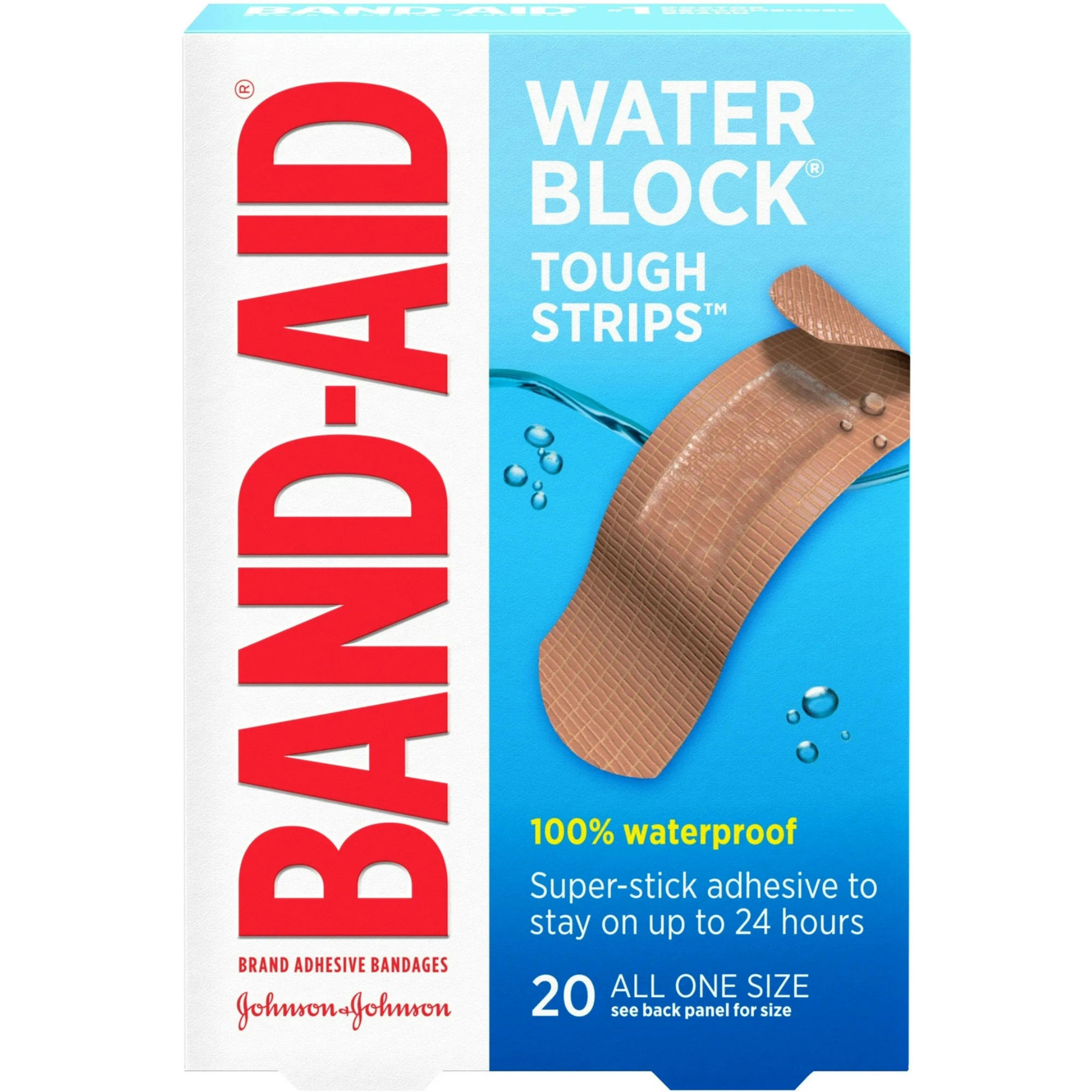 Band-Aid Water Block Tough Strips Bandages