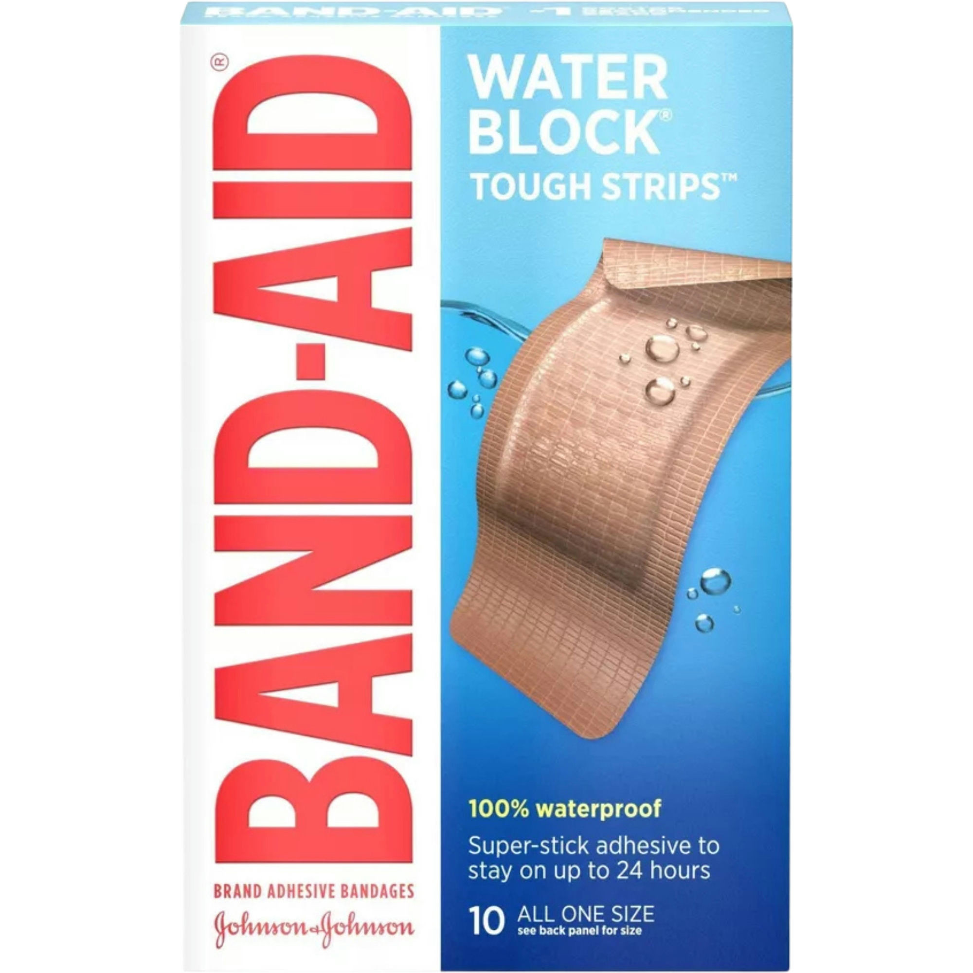 Band-Aid Water Block Tough Strips Bandages