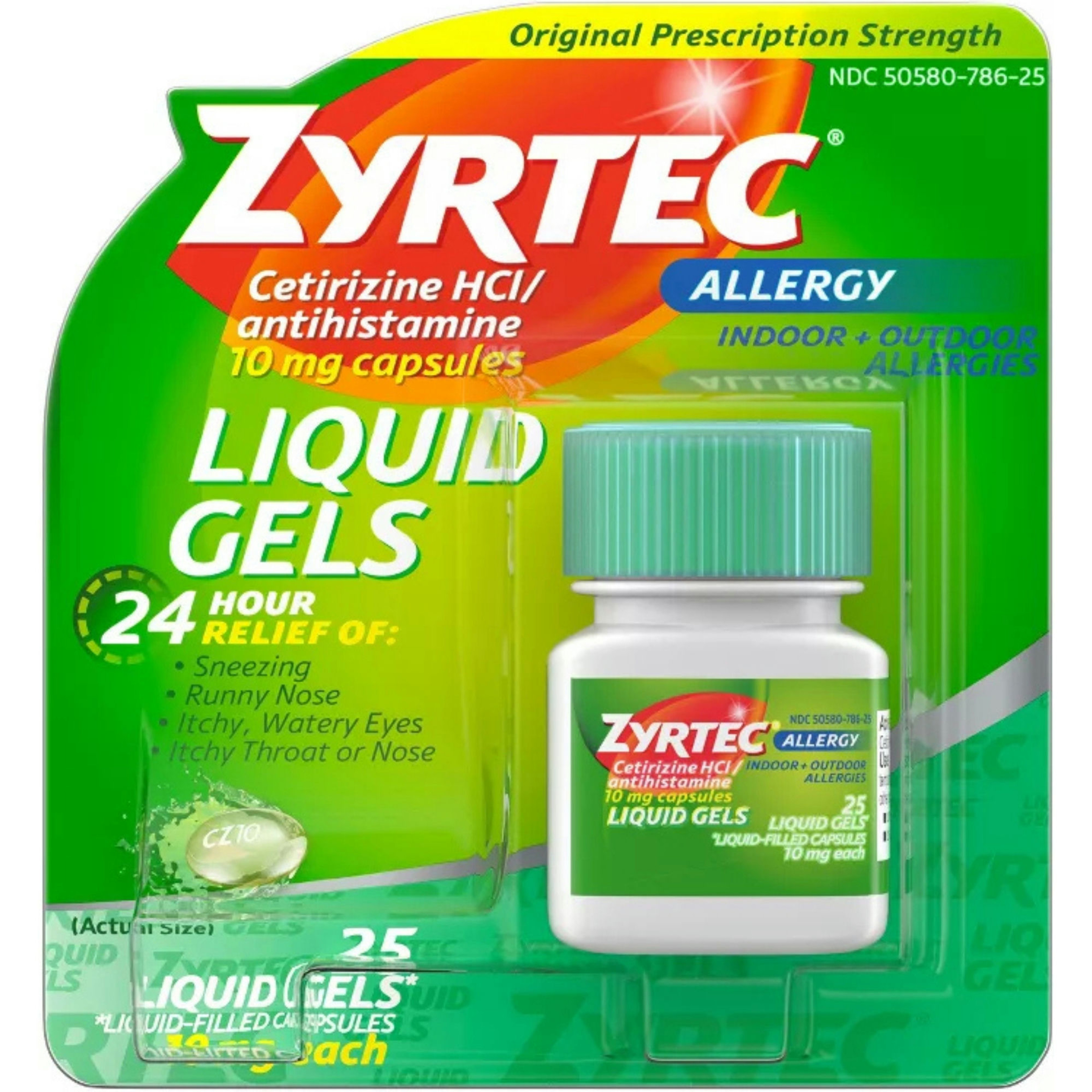 Zyrtec 24 Hour Allergy Relief Liquid Gels