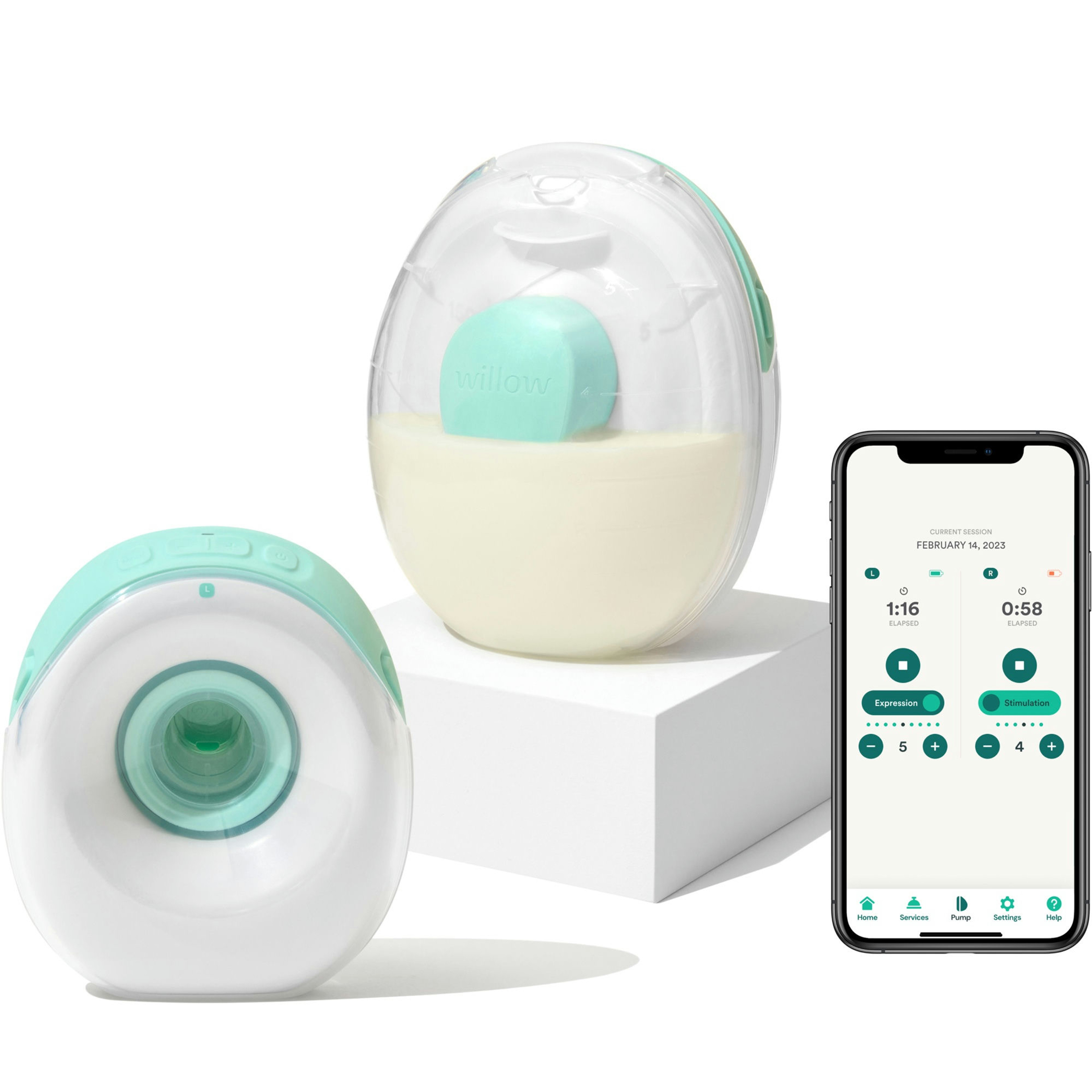 Willow Go Wearable Hands-Free, Cord-Free Double Electric Breast Pump