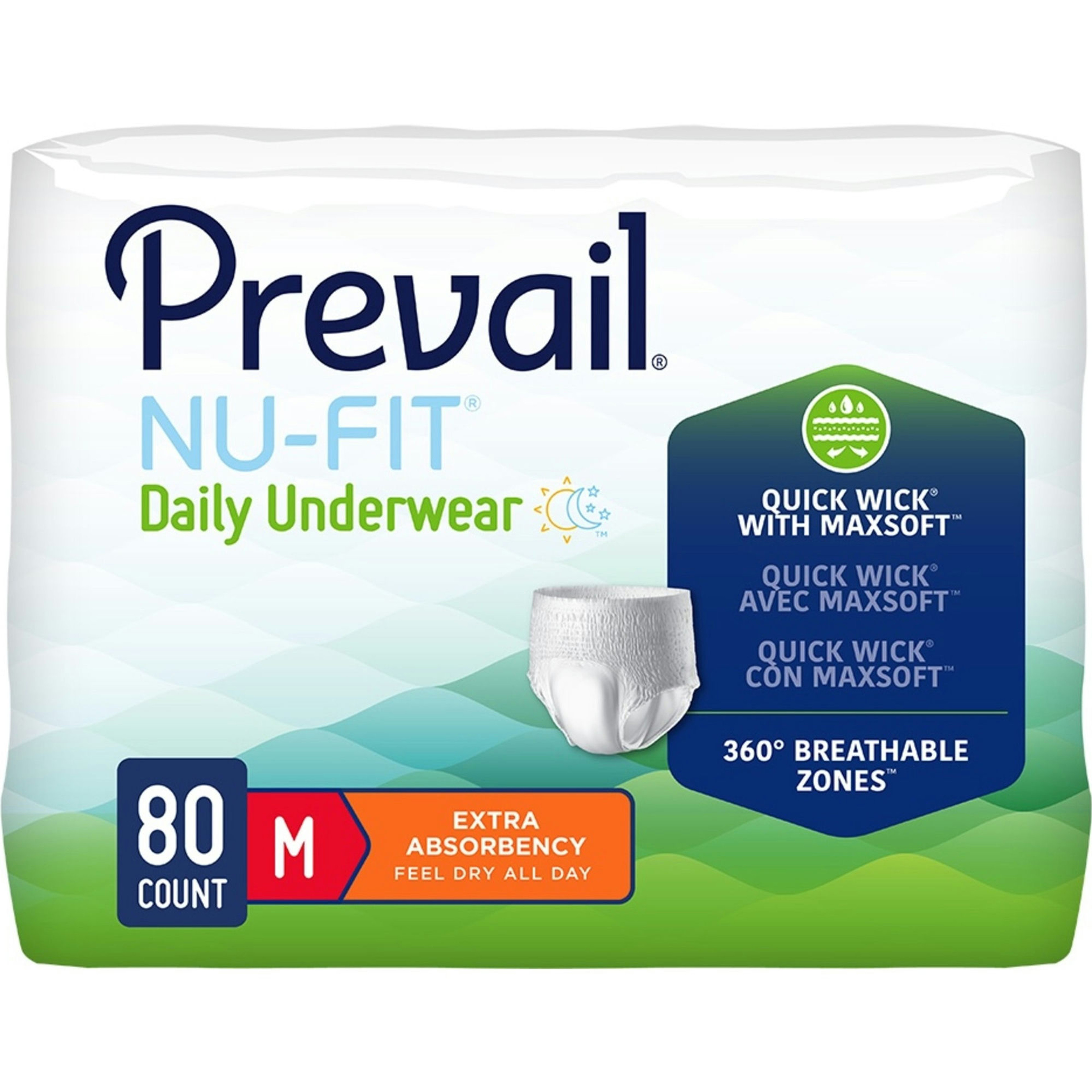 Prevail Nu-Fit Daily Adult Incontinence Pull-On Underwear, Extra Absorbency