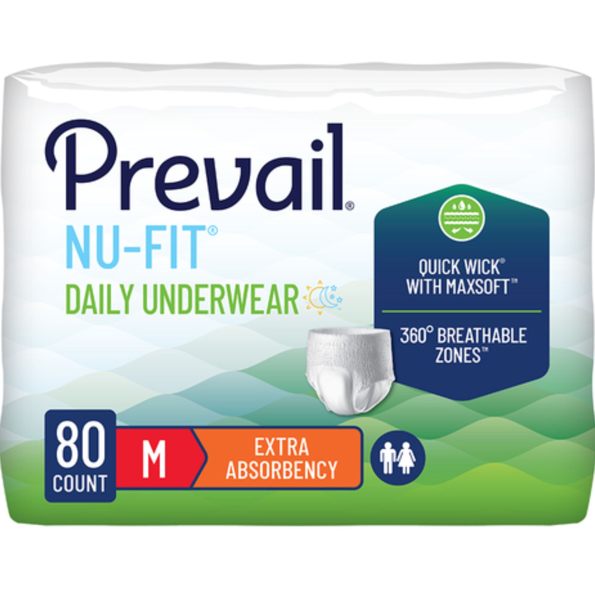 Prevail Nu-Fit Daily Adult Incontinence Pull-Up Underwear, Extra Absorbency