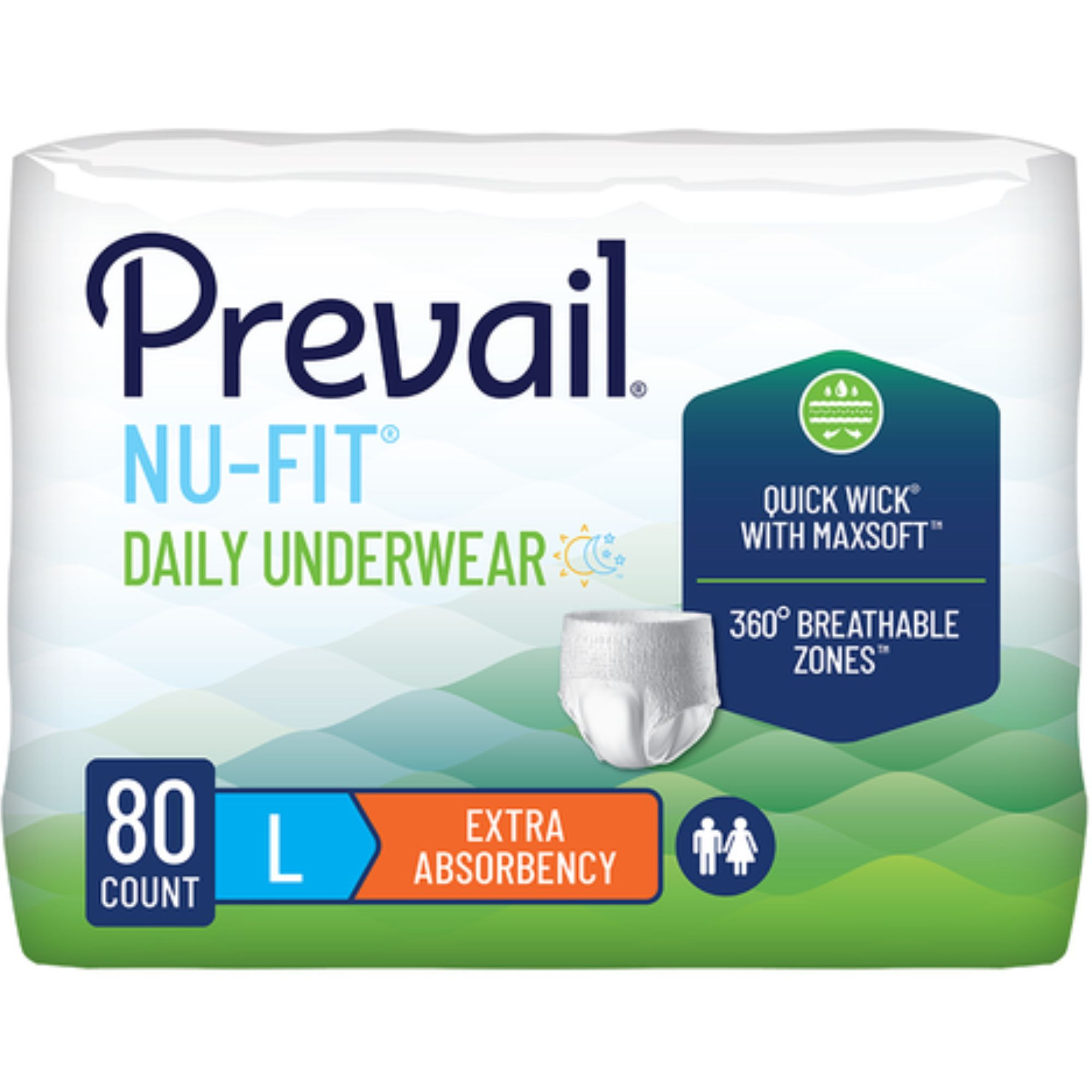 Prevail Nu-Fit Daily Adult Incontinence Pull-Up Underwear, Extra Absorbency