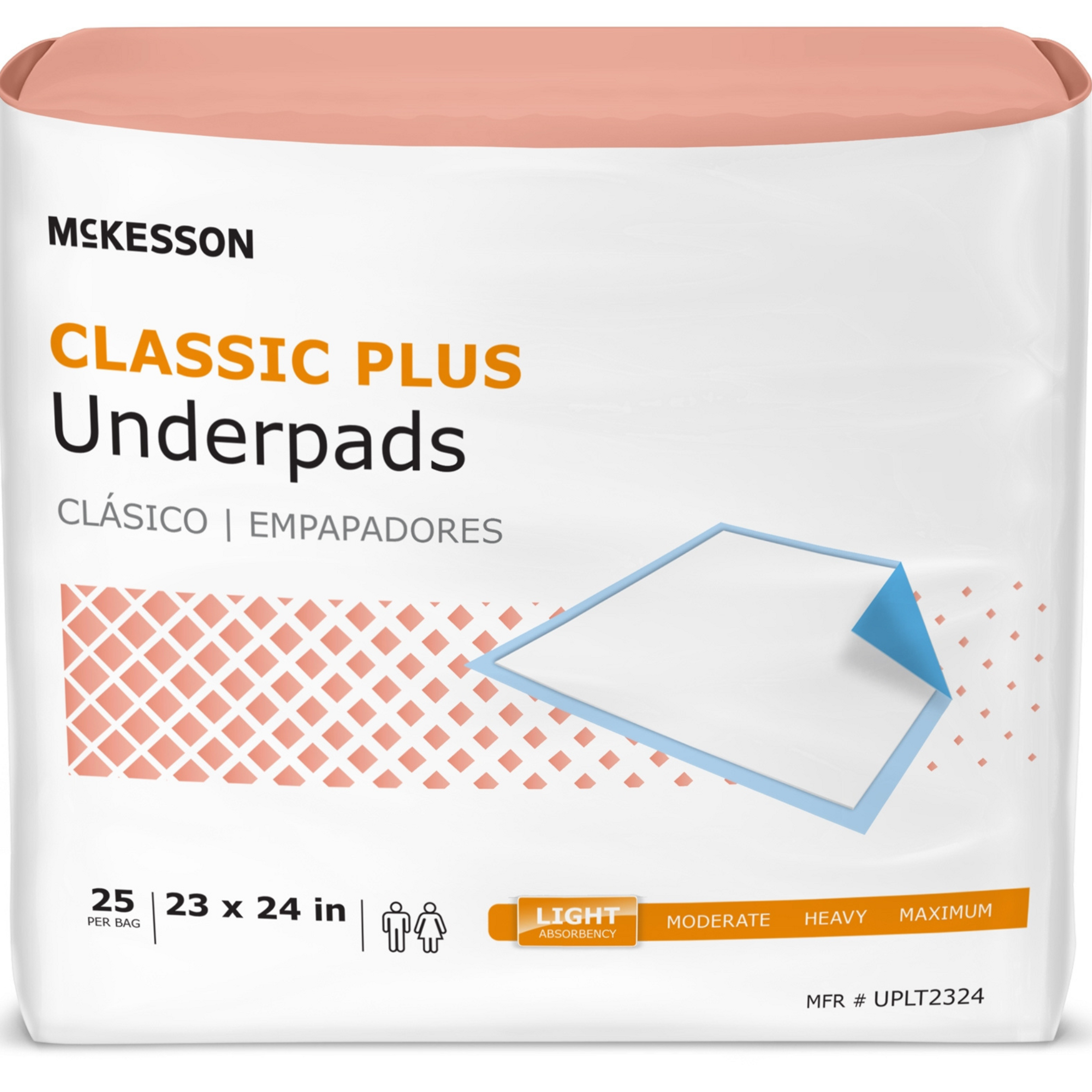 McKesson Classic Plus Underpads, Light Absorbency