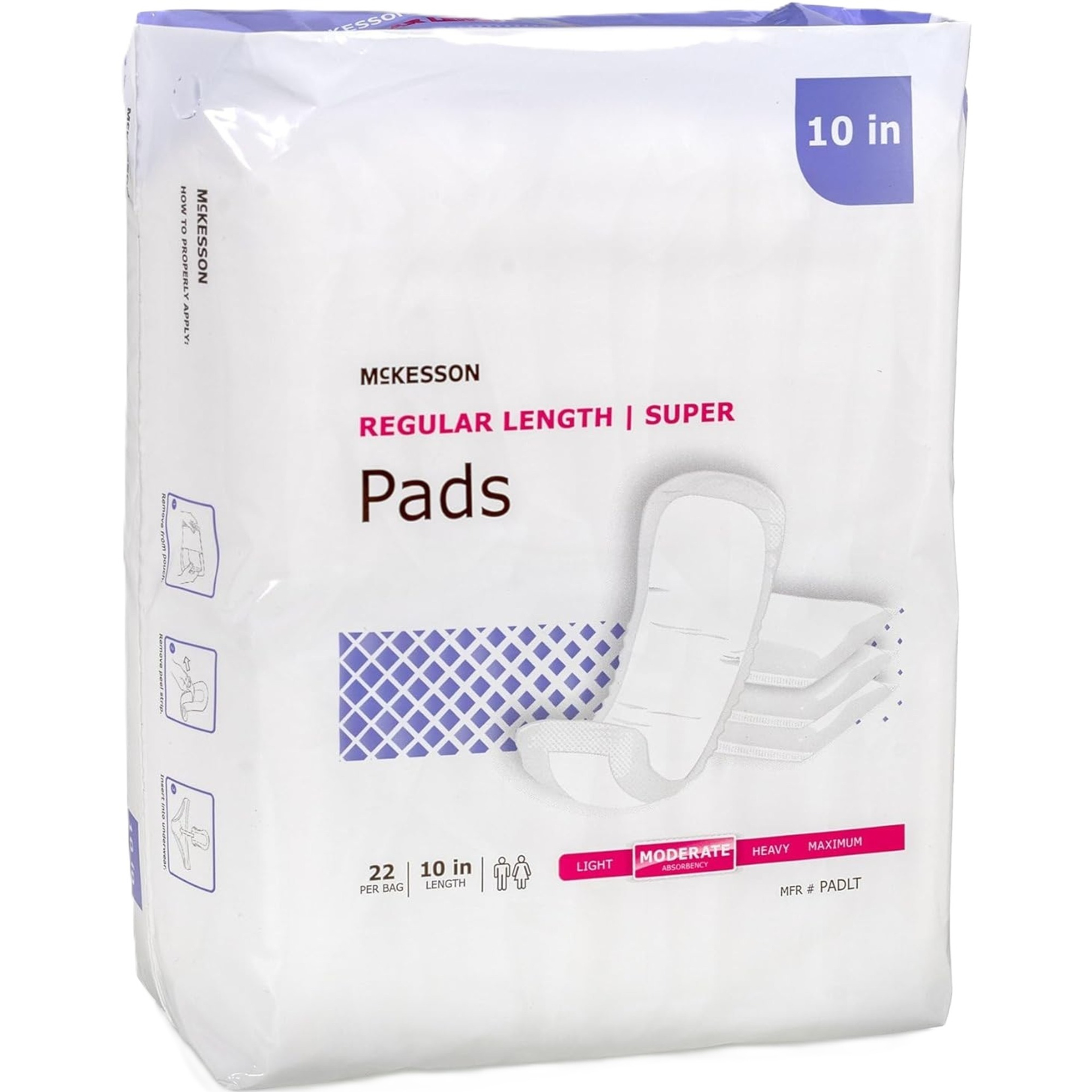 McKesson Super Regular Length Bladder Control Pads, Moderate