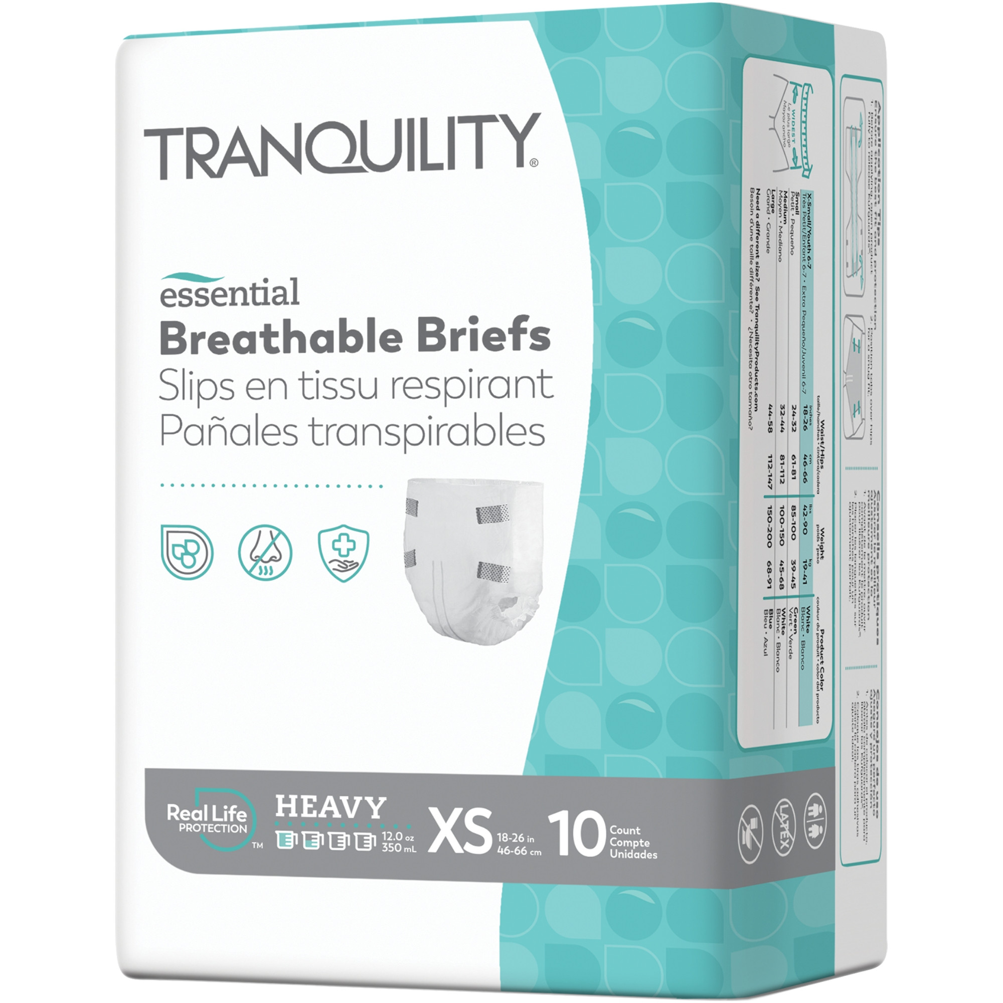 Tranquility Essential Breathable Adult Briefs with Tabs, Heavy Absorbency