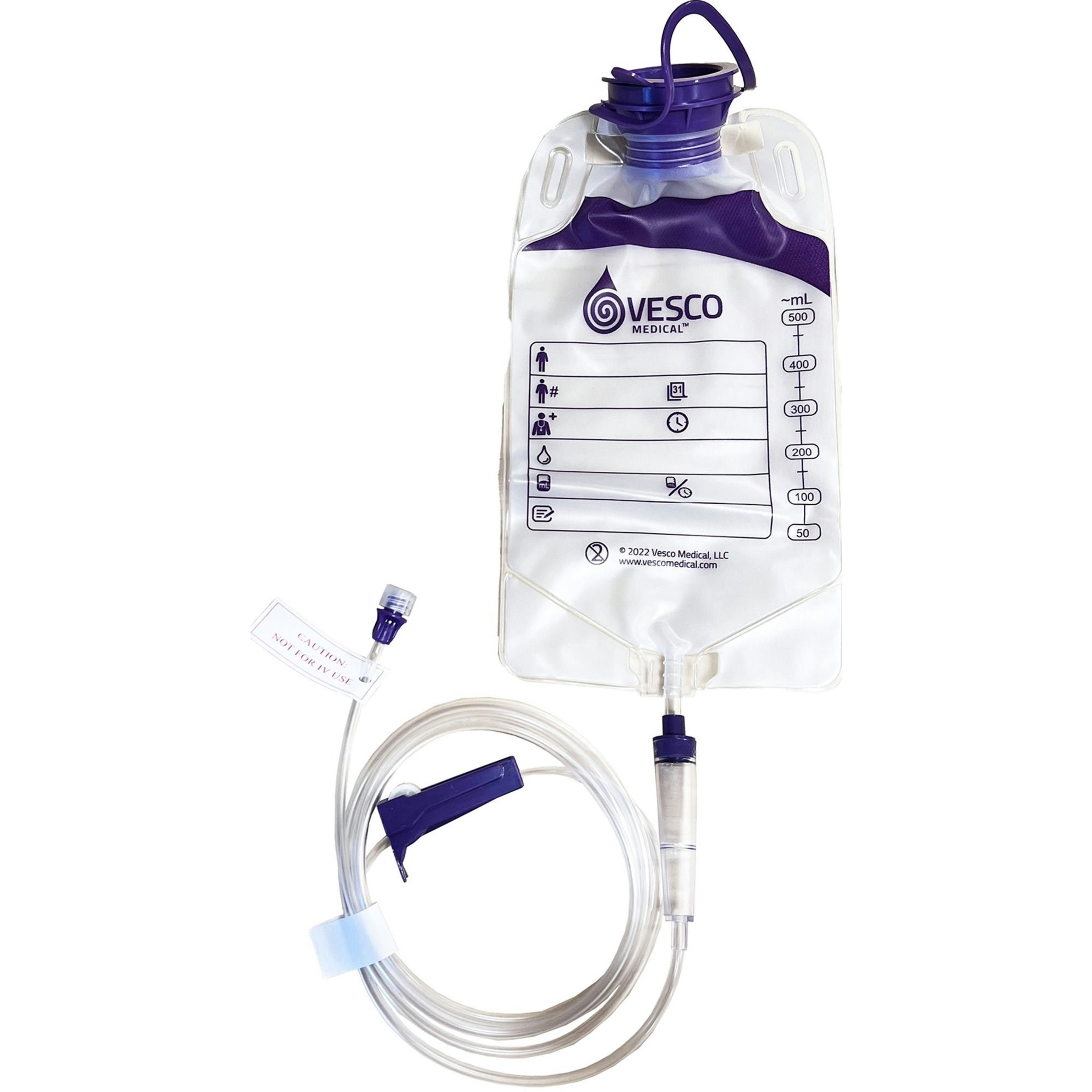 Vesco Medical Gravity Feeding Bag Set with ENFit Connector