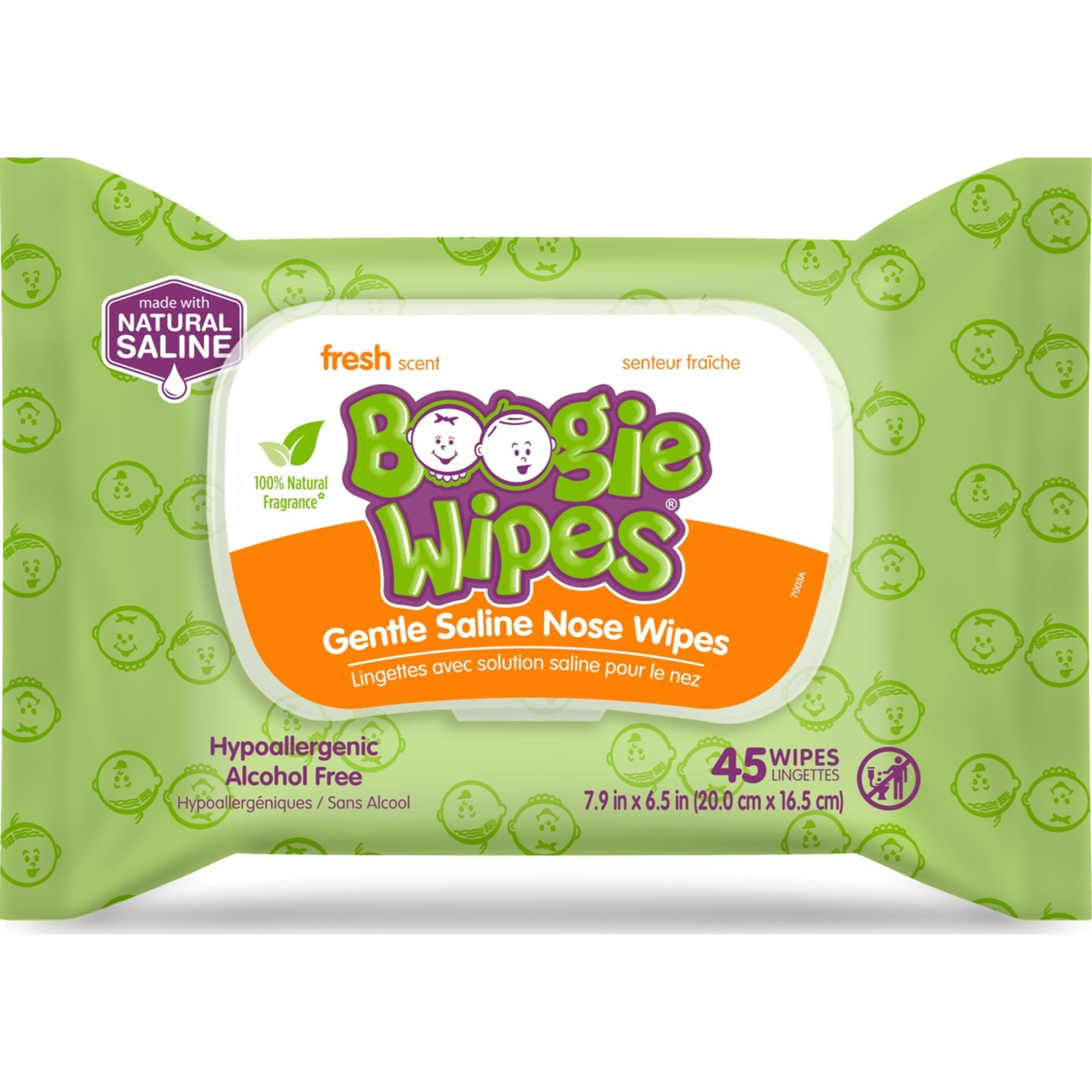 Boogie Wipes Saline Nose Wipe, Fresh Scent