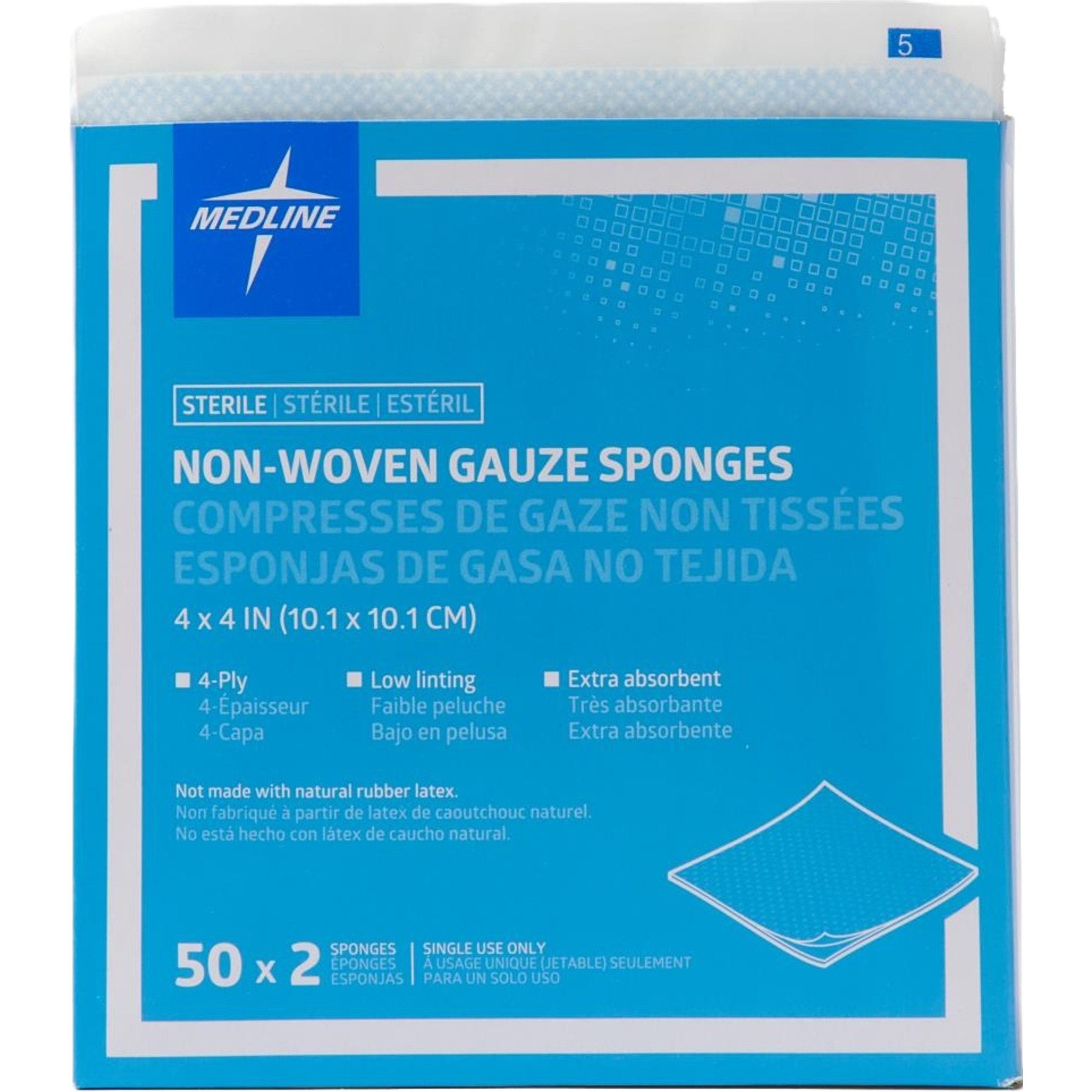 Medline Non-Woven 4-Ply Gauze Sponges, Sterile