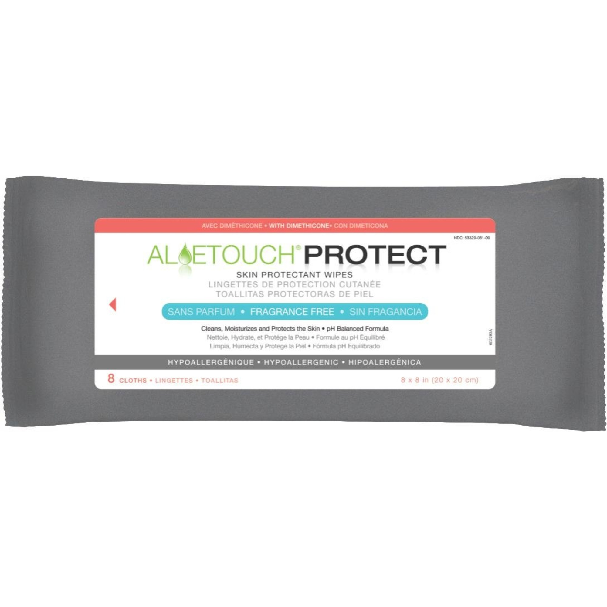 AloeTouch Protect Skin Protectant Wipes with Dimethicone, Unscented