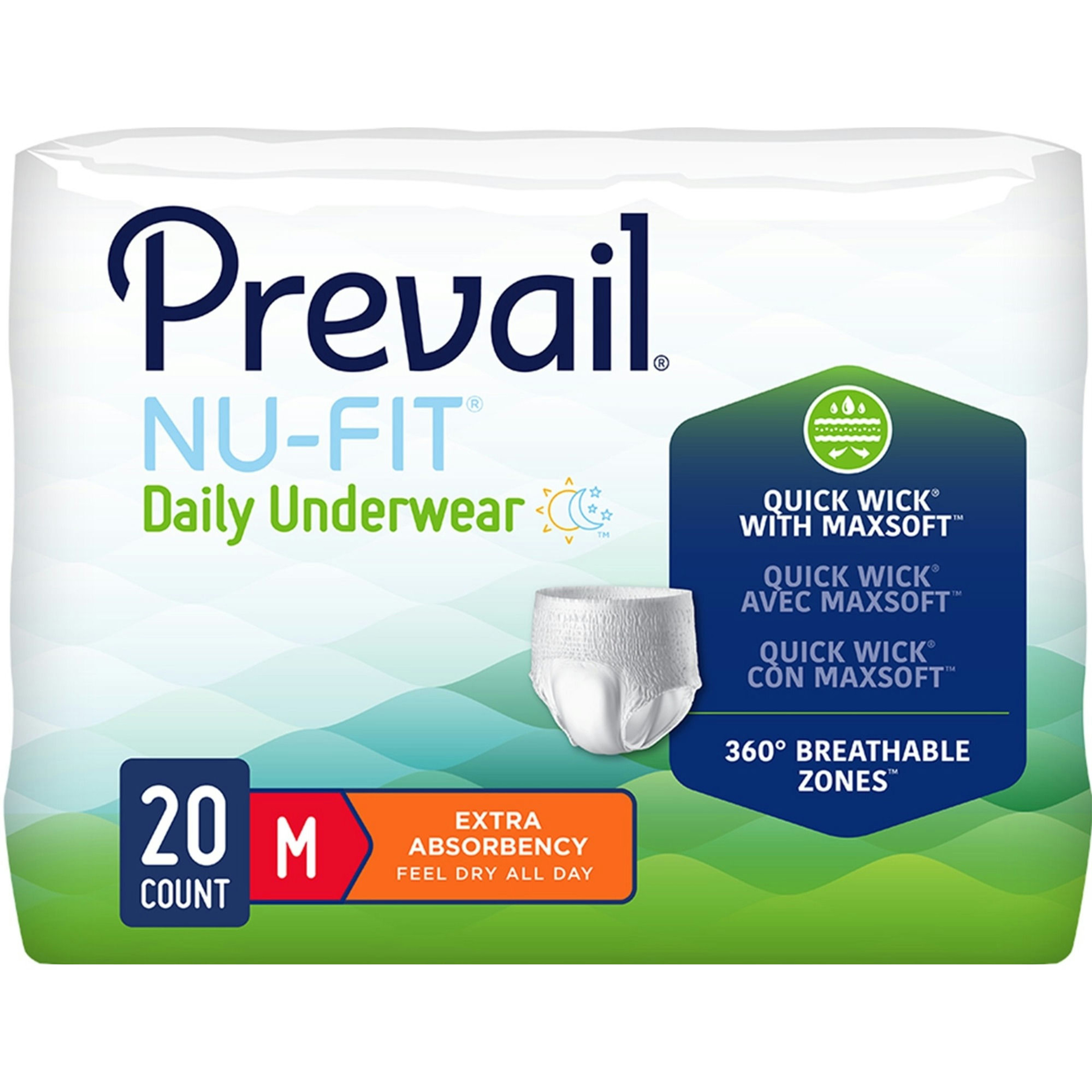 Prevail Nu-Fit Daily Adult Incontinence Pull-Up Underwear, Extra Absorbency
