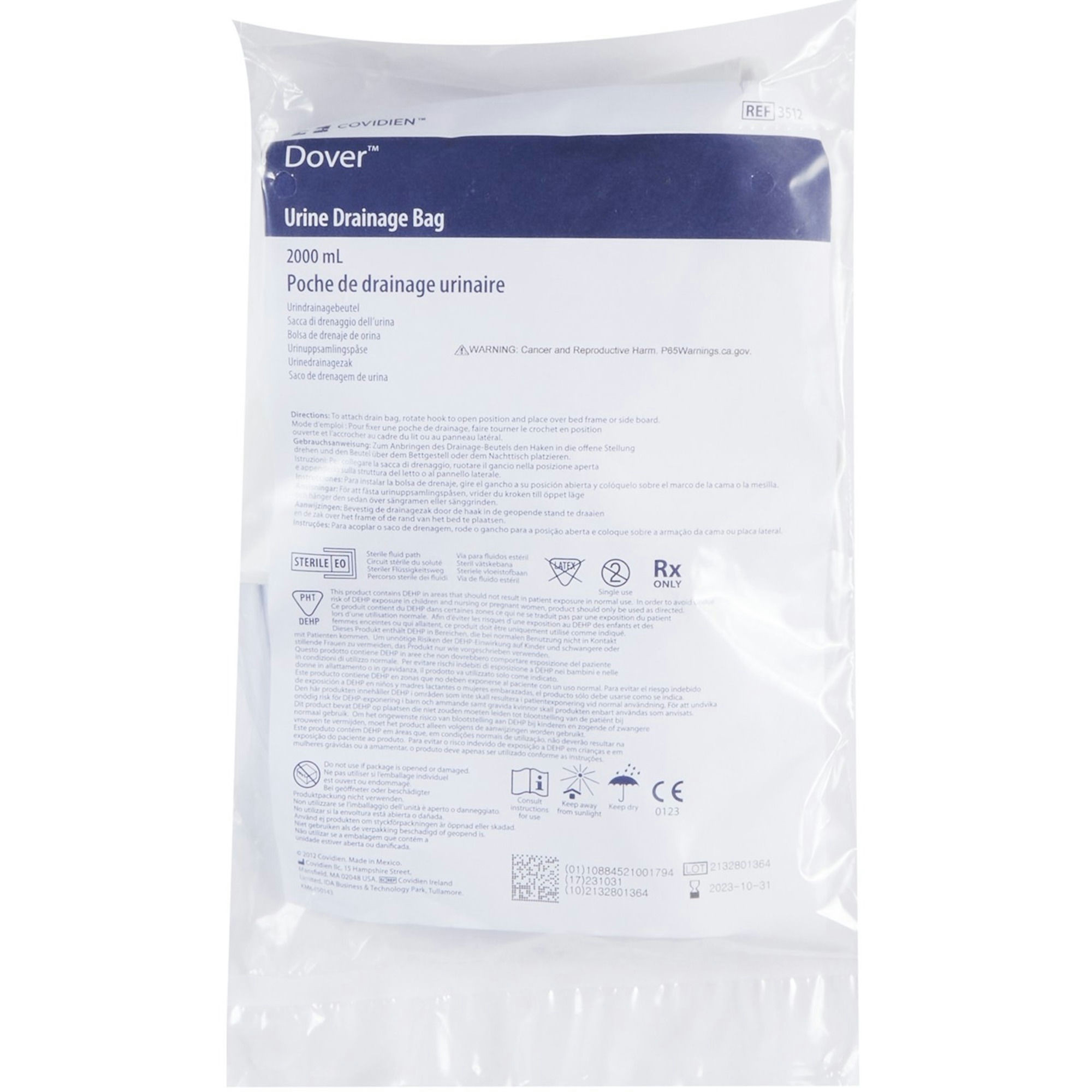 Kenguard Urinary Drain Bag, 2000 mL