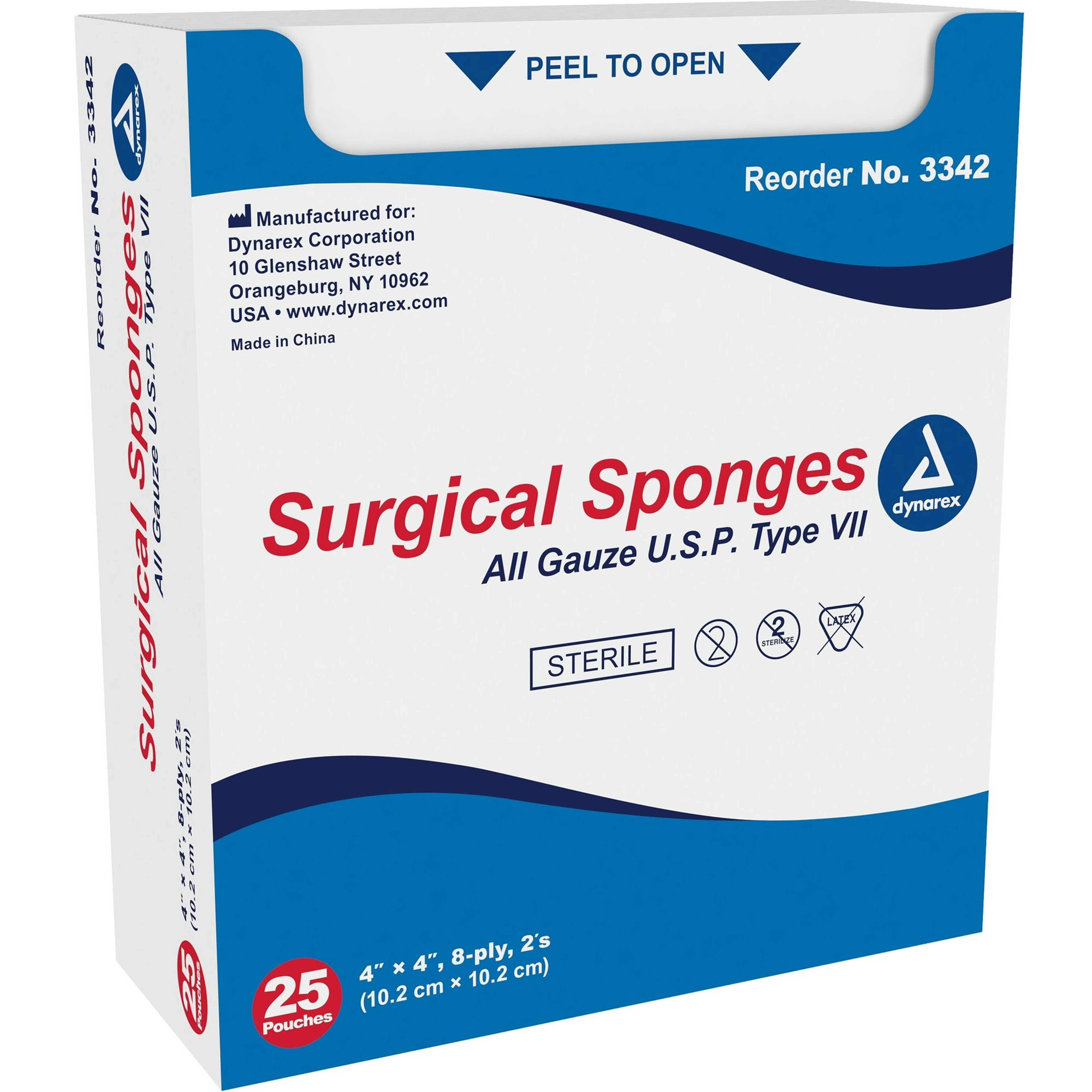Dynarex Surgical Sponges, Sterile, 8 ply