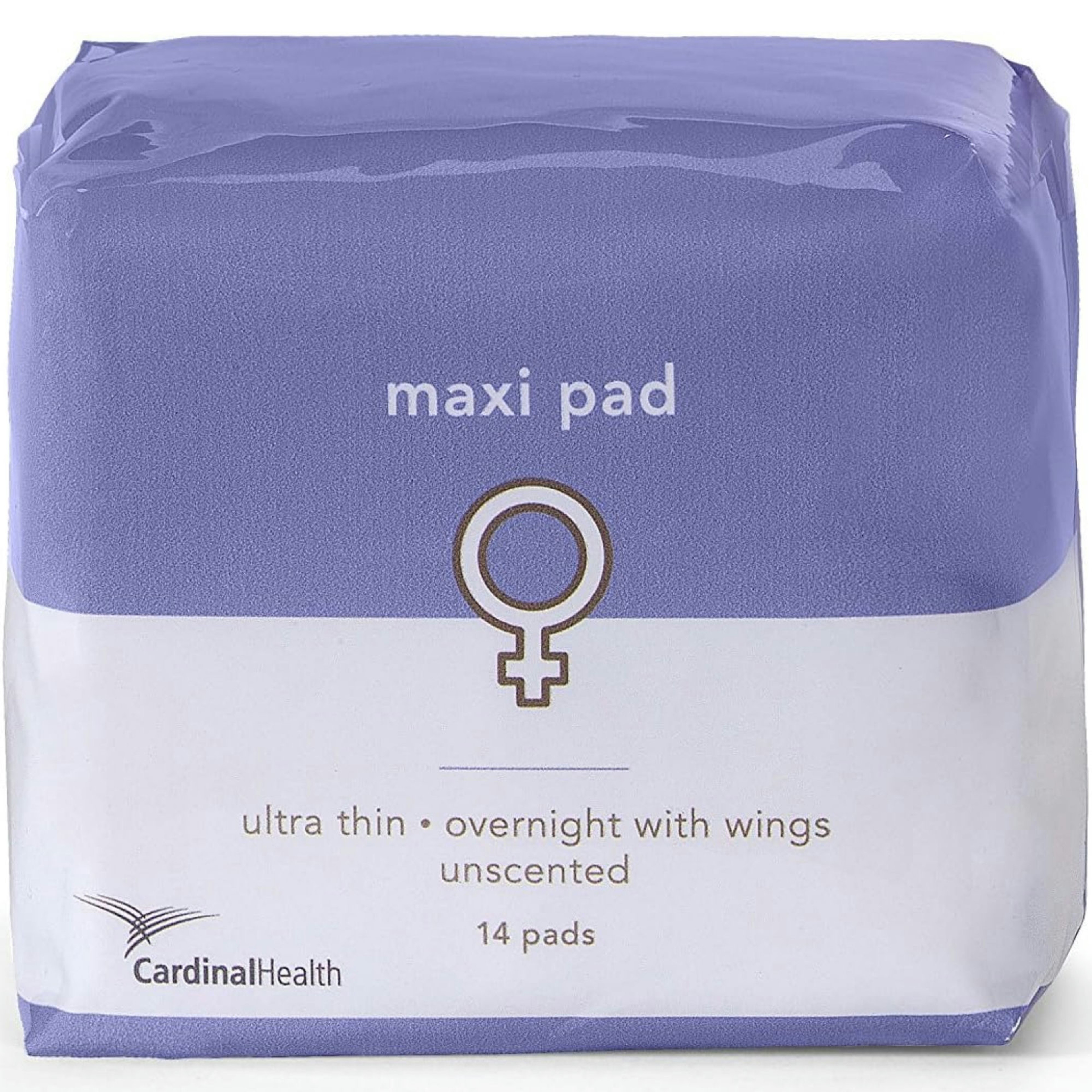 Cardinal Health Thin Pad with Wings, Overnight Absorbency