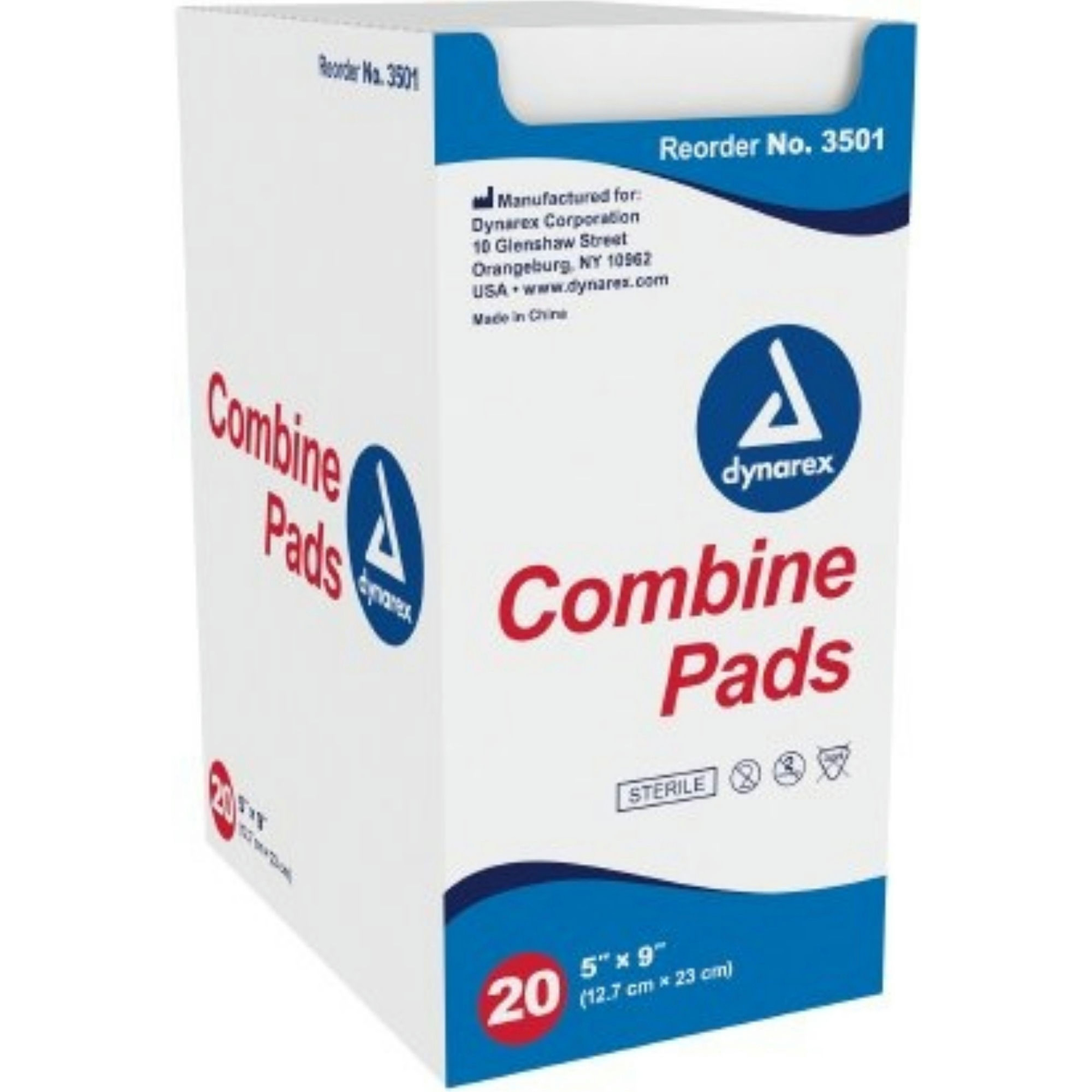 Dynarex Non-Adherent Combine Pad, Sterile, 5" X 9"