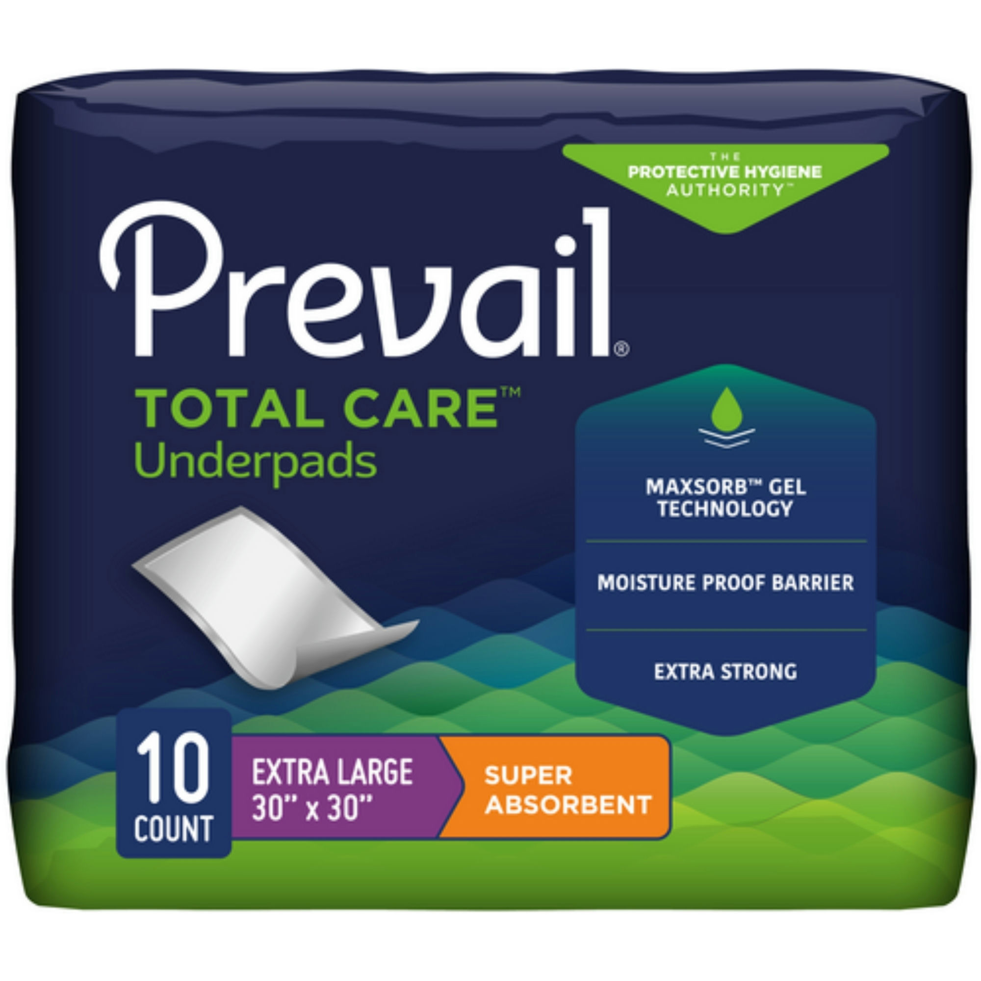Prevail Total Care Incontinence Underpads, Super Absorbency