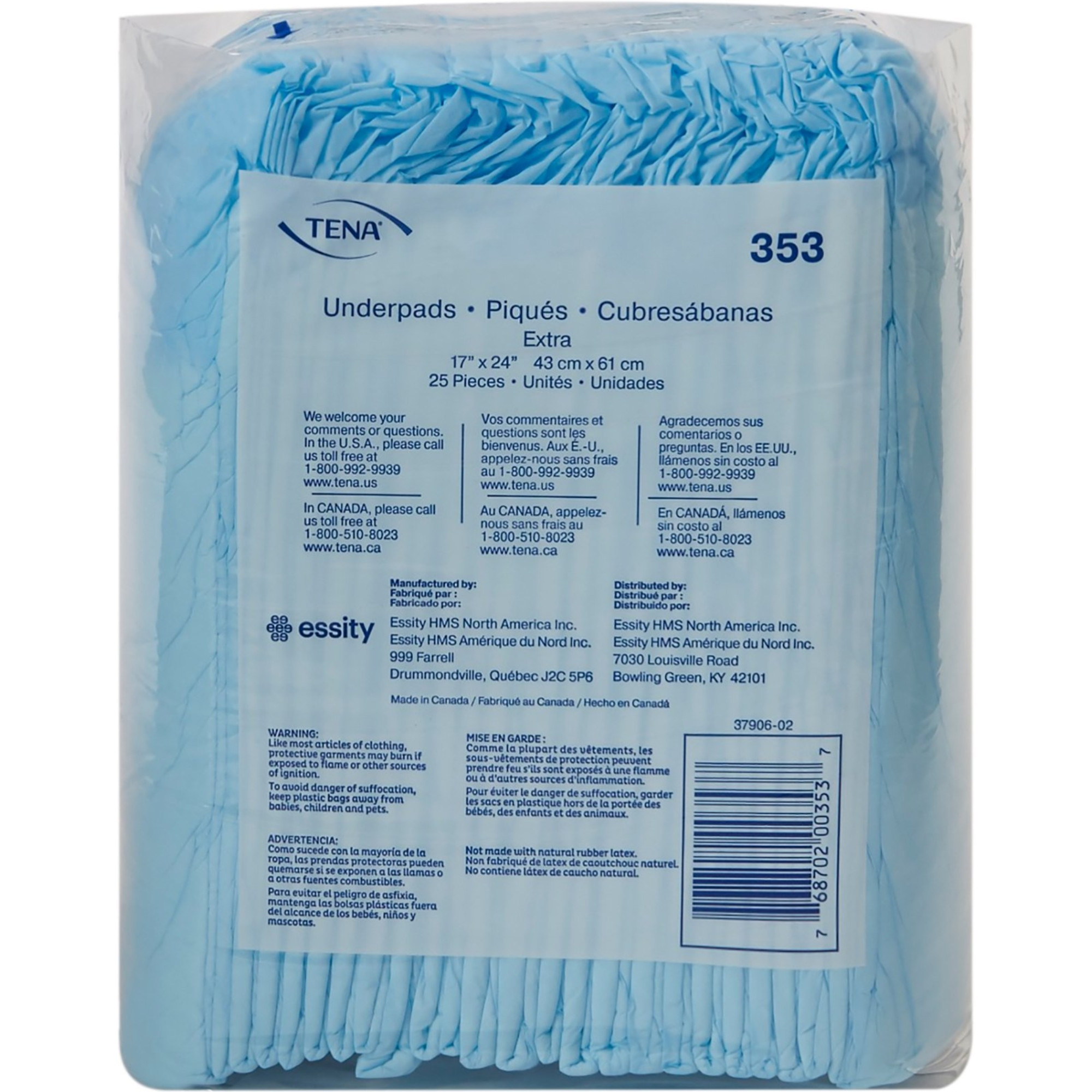 TENA Extra Incontinence Disposable Underpads, Light Absorbency