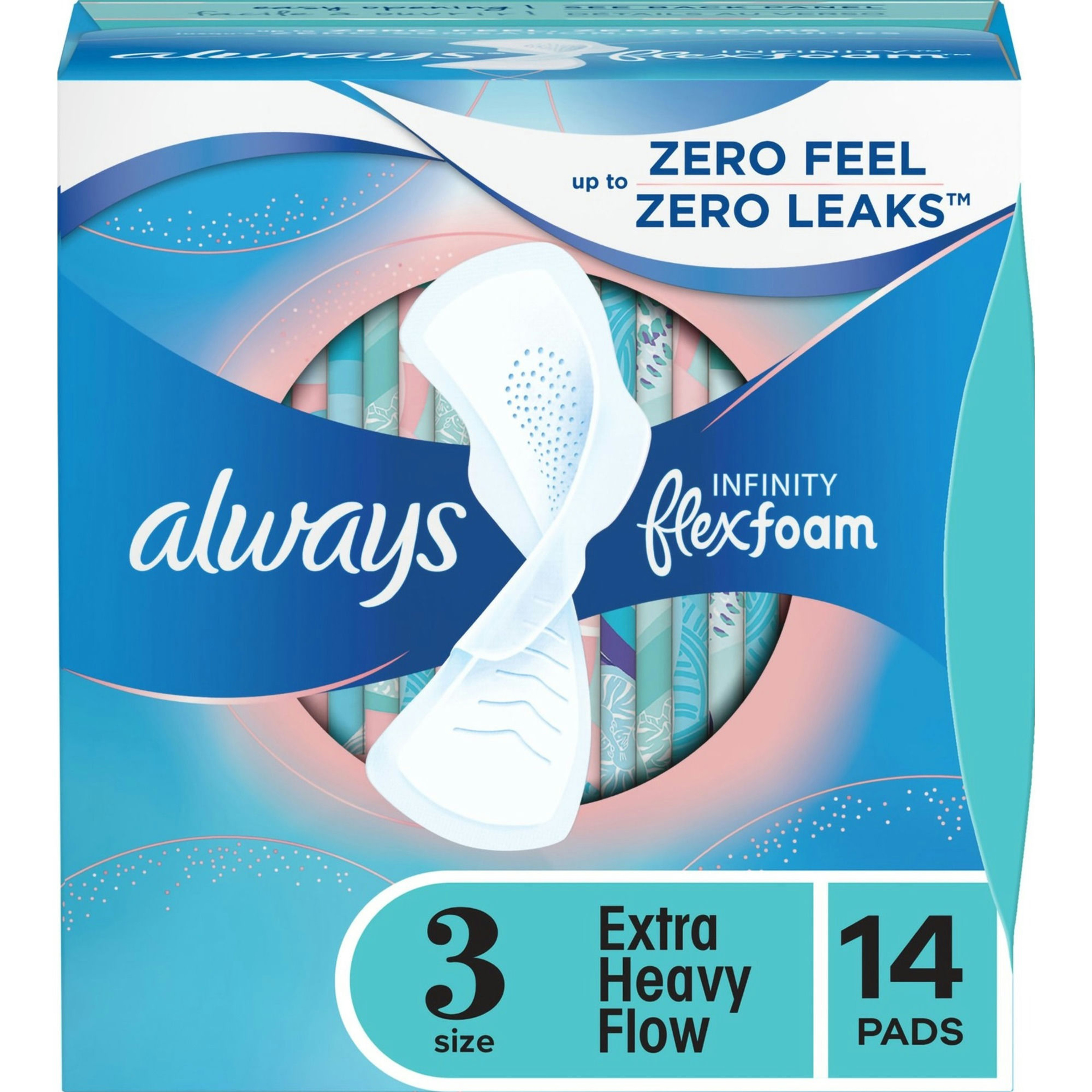 Always Infinity Pads with Wings, Size 3, Unscented, Extra Heavy Absorbency