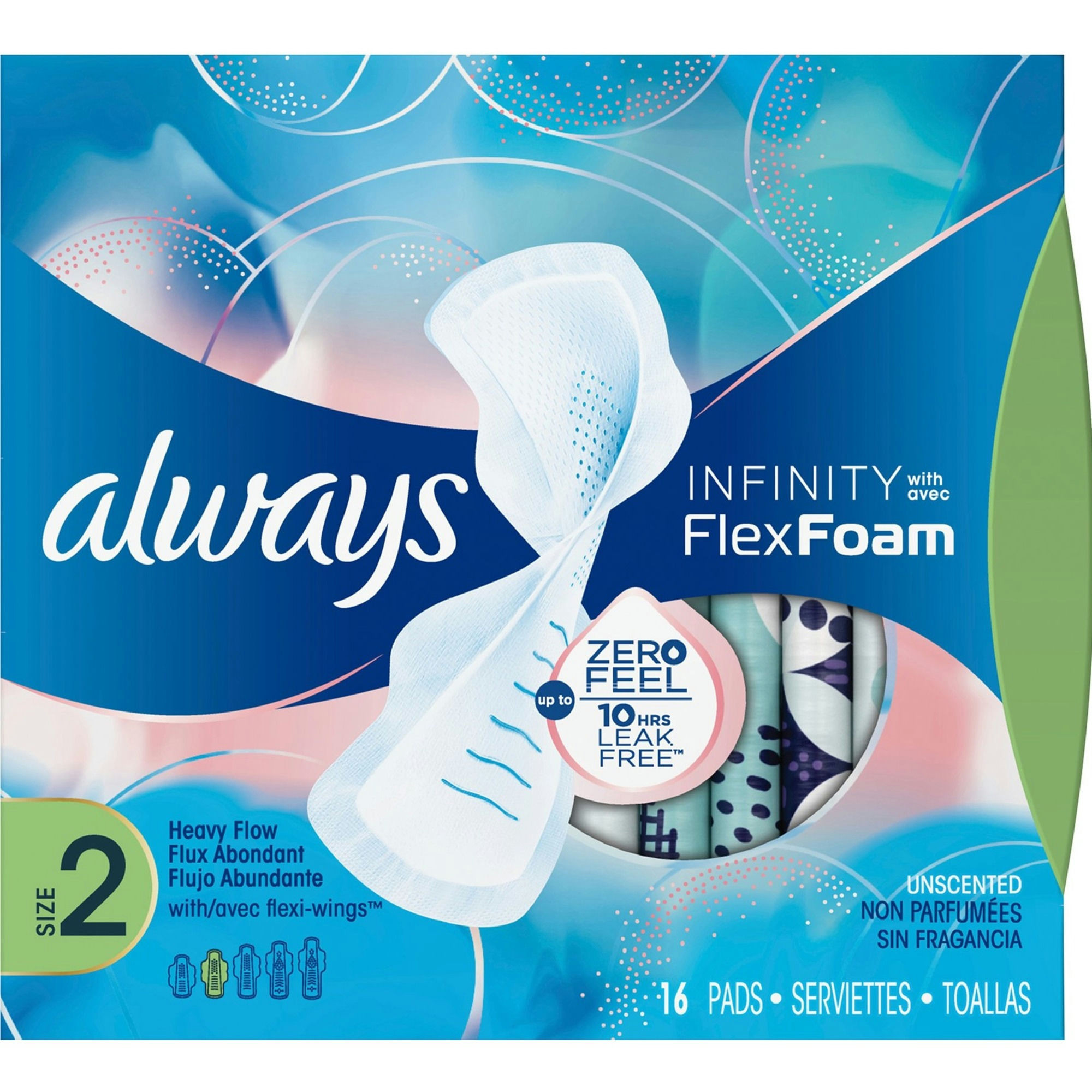 Always Infinity Pads with Wings, Size 2, Unscented