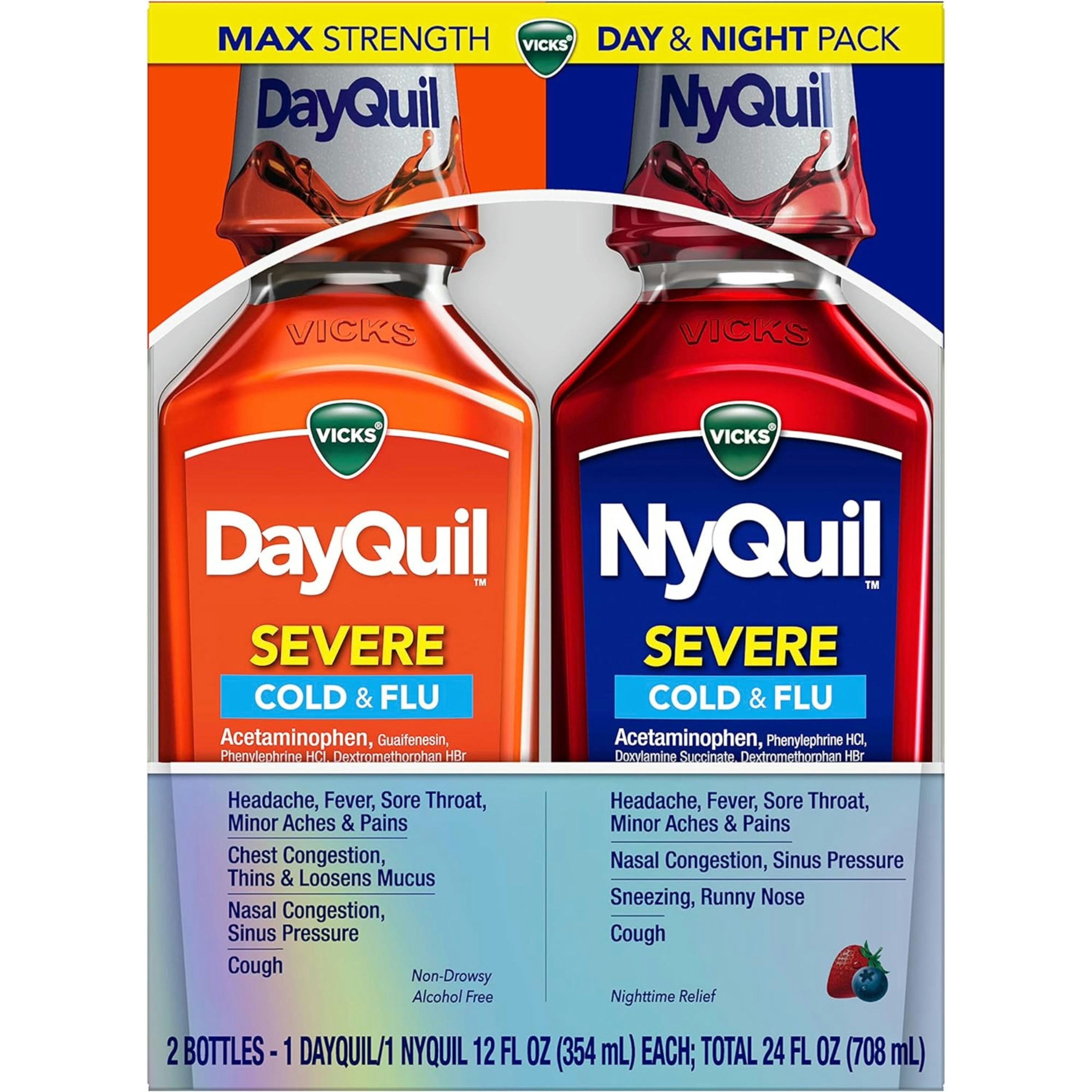 DayQuil & NyQuil Severe Maximum Strength Cold & Flu Relief Liquid